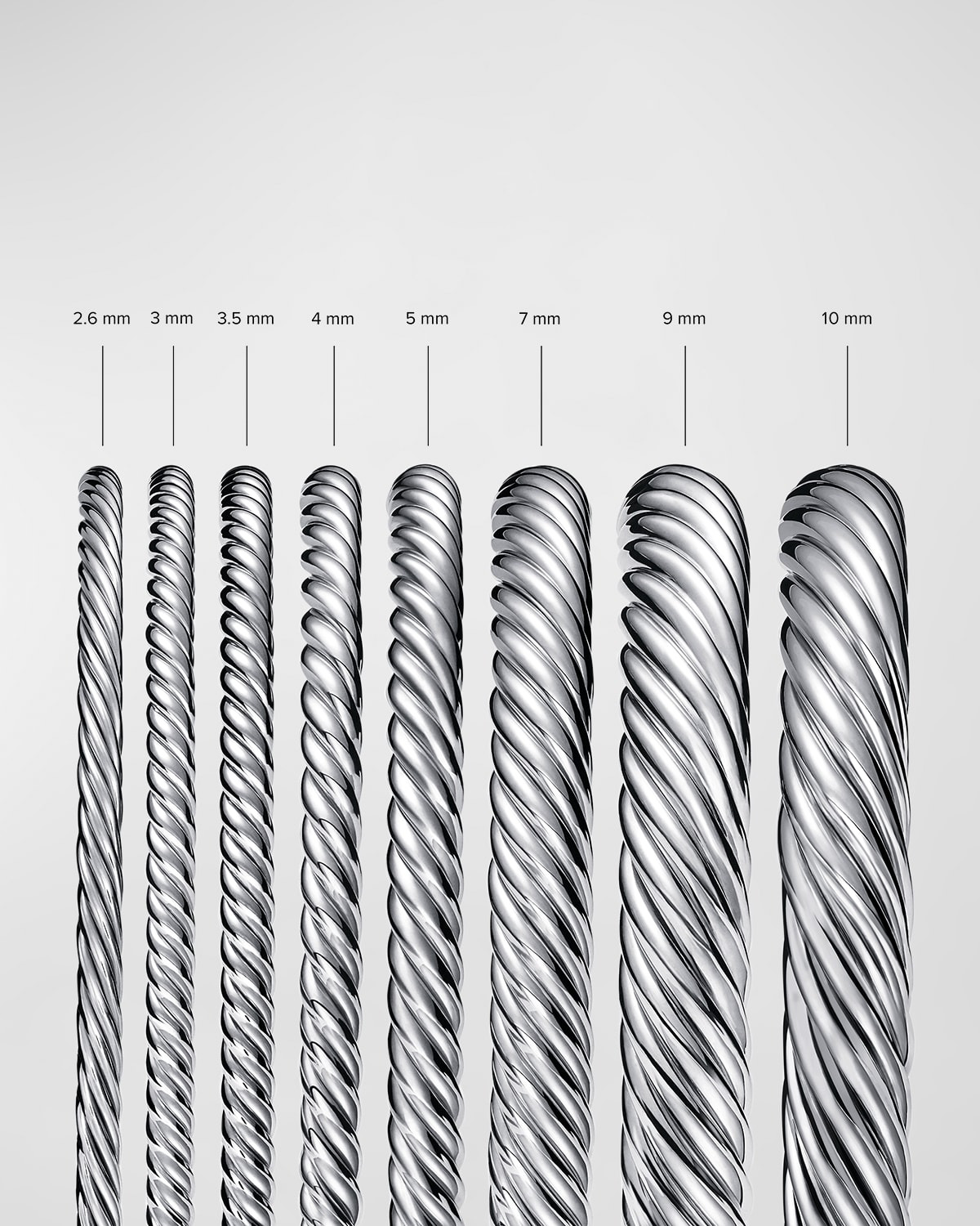 Cable Bracelet in Silver with 14K Gold, 5mm - 4