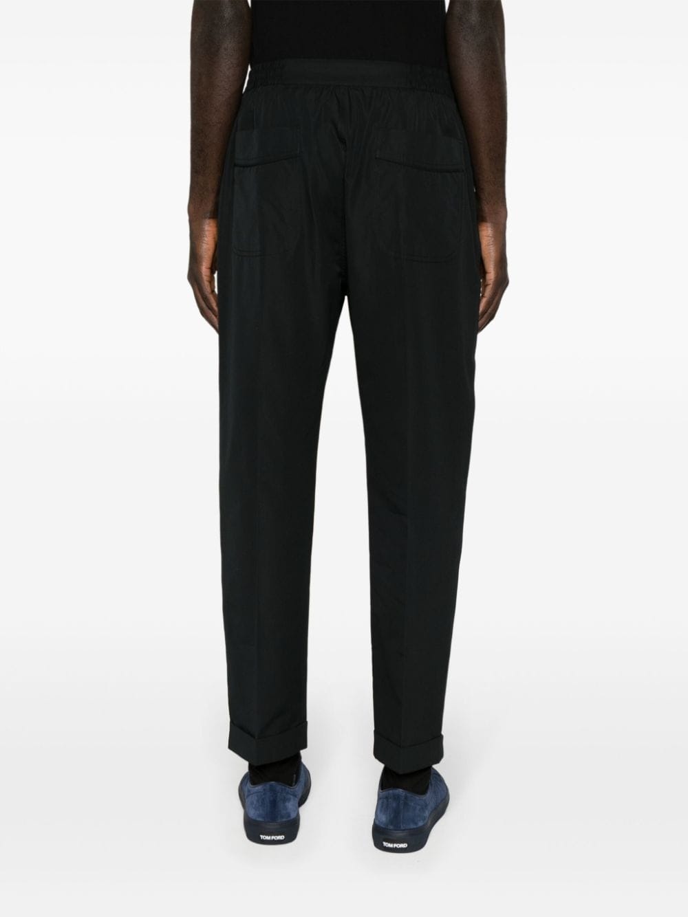 tapered-leg cotton-blend trousers - 4