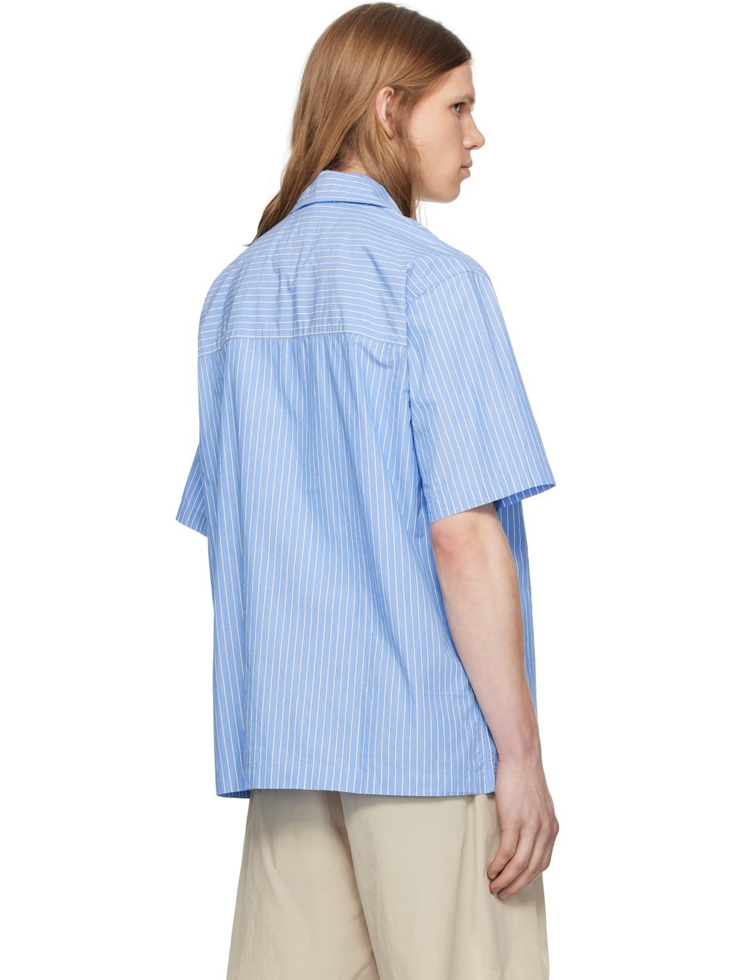 Blue Mads Poplin Stripe SS Shirt - 3