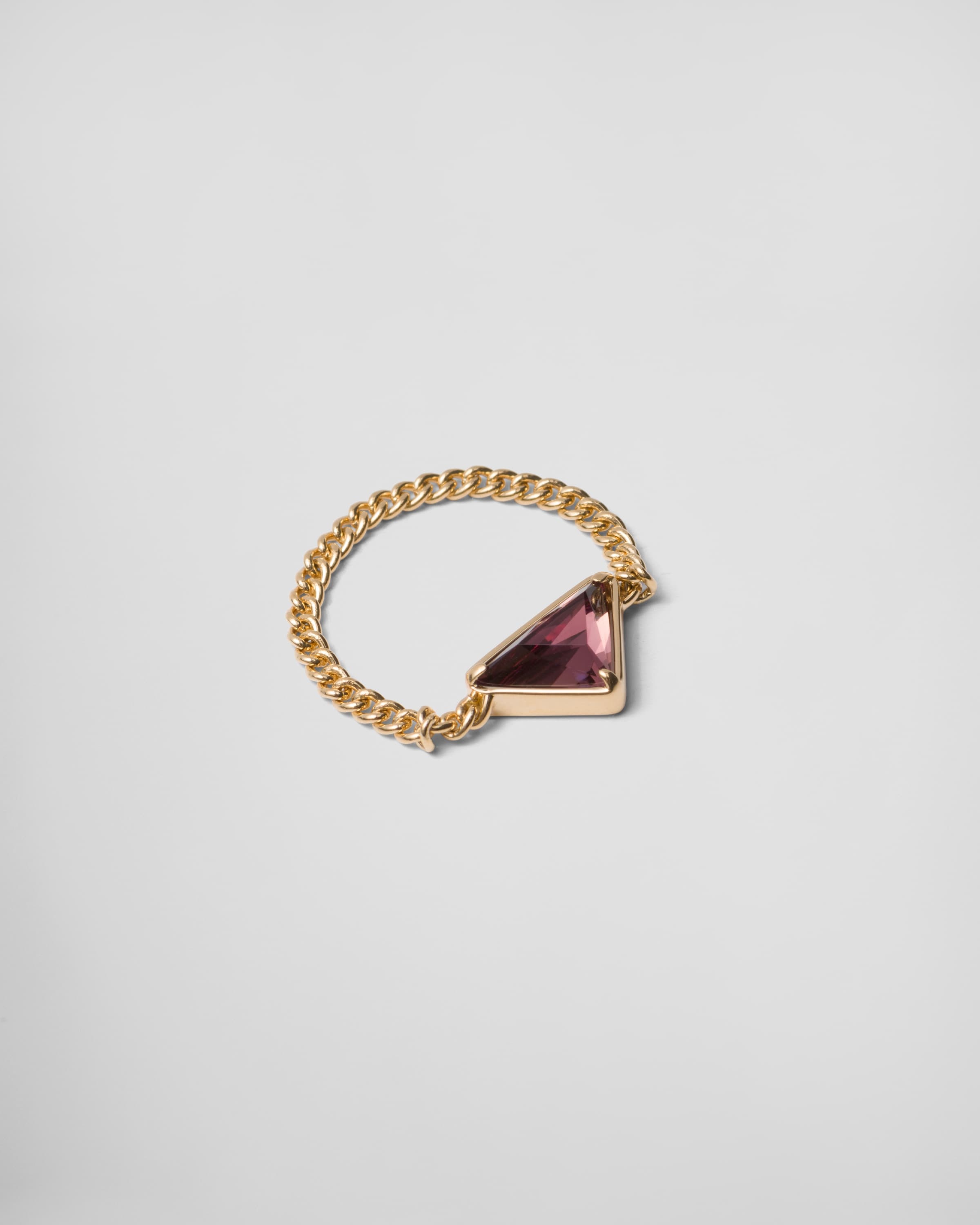 Eternal Gold chain ring in yellow gold with amethyst - 3