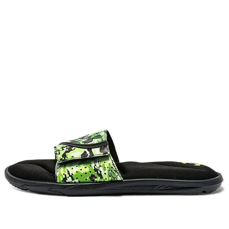 Under Armour Ignite 6 Graphic Strap Slide 'Black Green Citrine Camo' 3024450-001 - 1