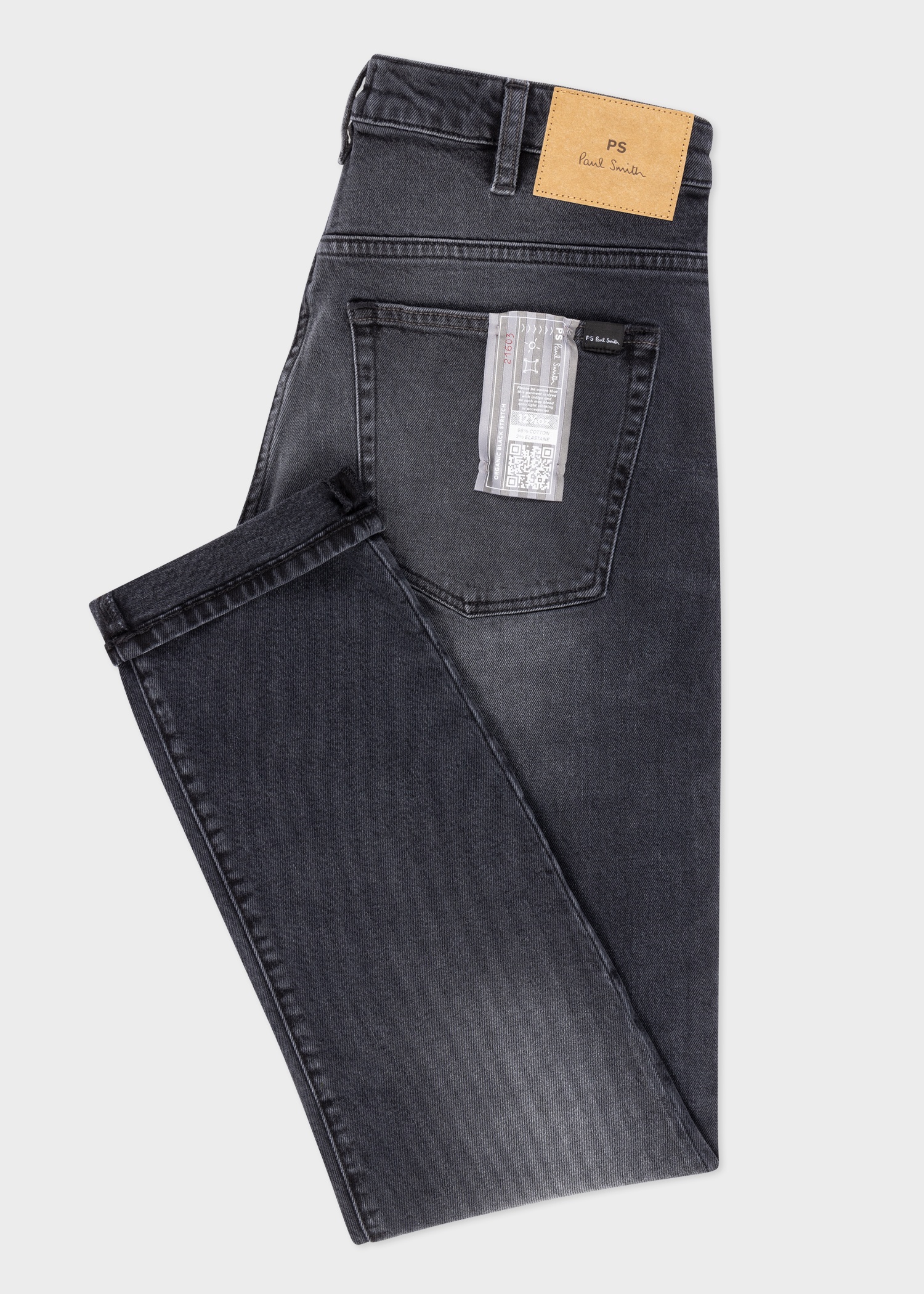 Tapered-Fit Antique-Wash Black Stretch Jeans - 2