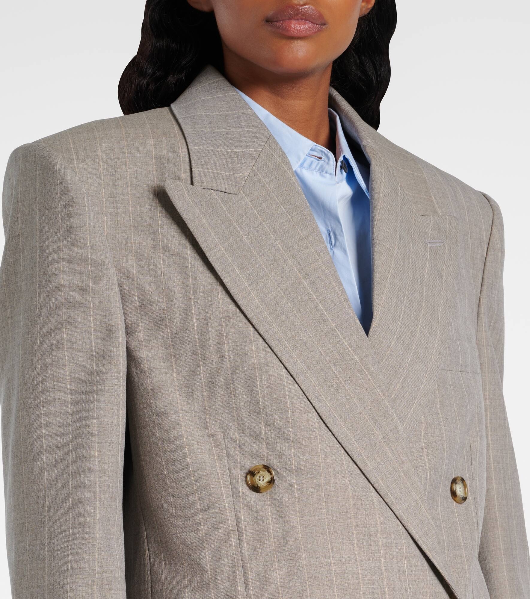 Oversized double-breasted wool blazer - 4