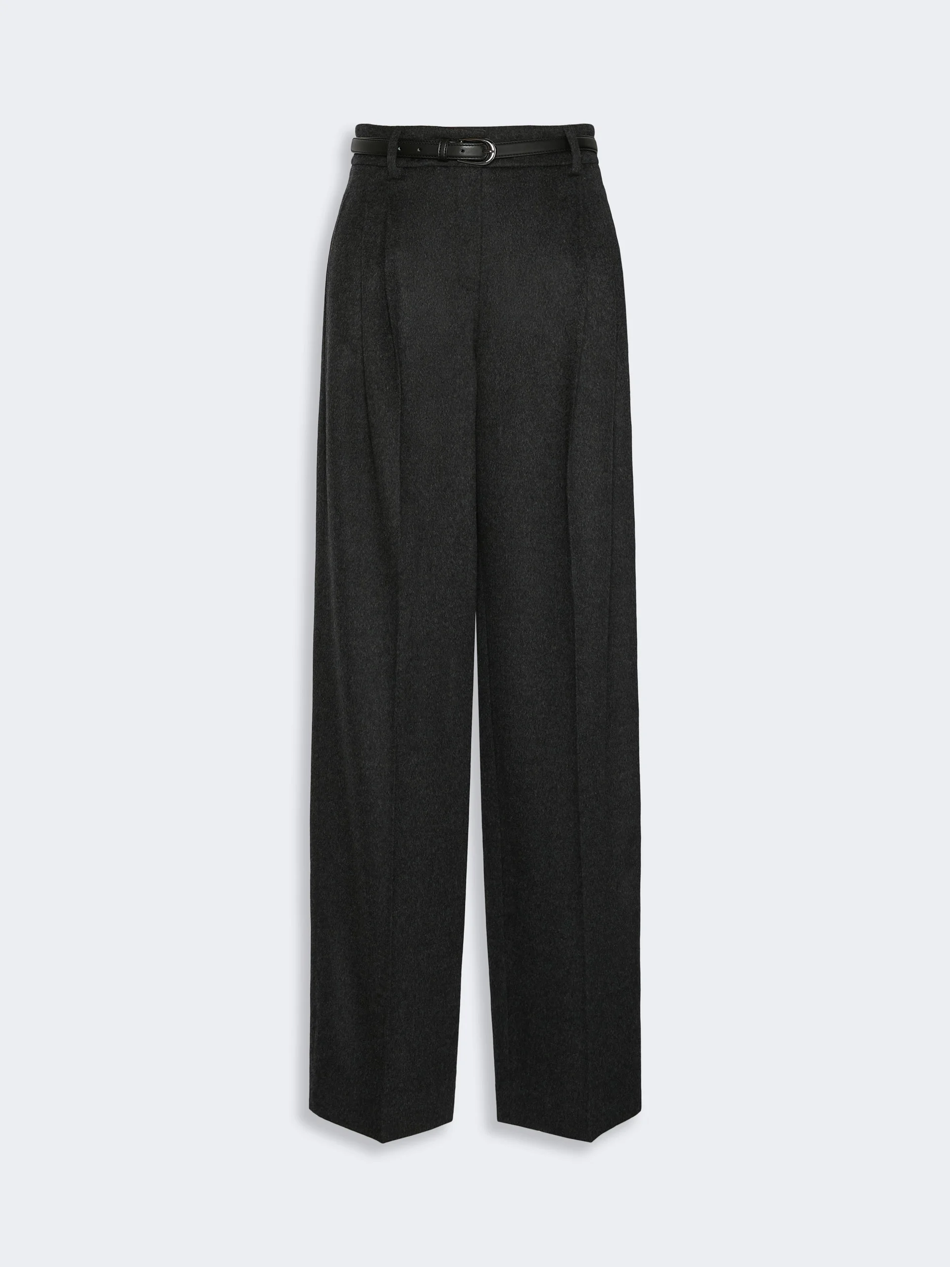 COCCO Wool wide-leg trousers - DARK GREY - 1