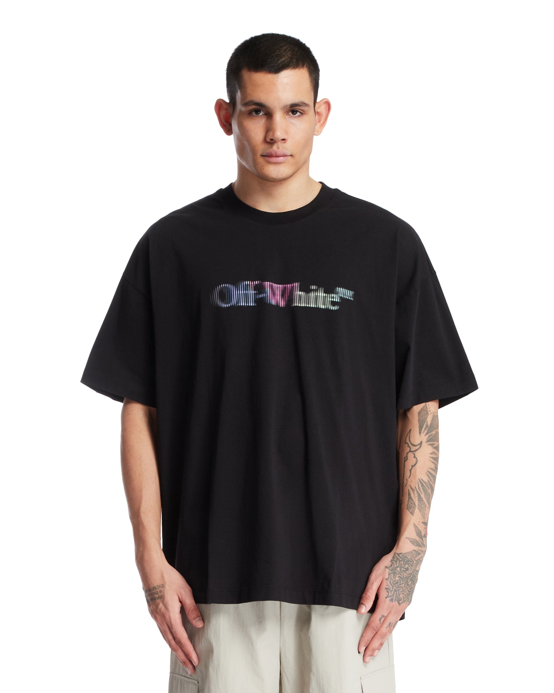 Black Cotton T-Shirt with Logo - 1
