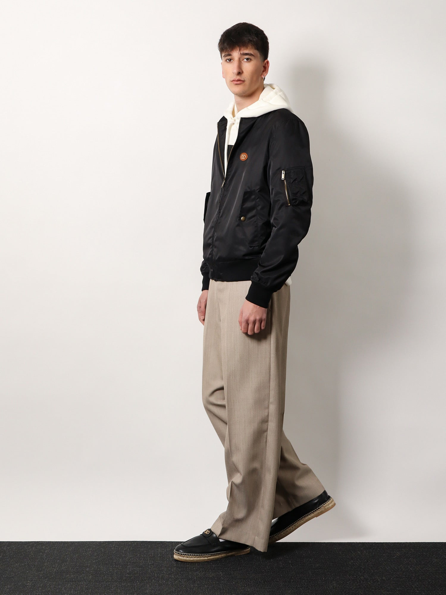 Valentino Nylon Bomber With Leather Patch And Vlogo Detail - 2
