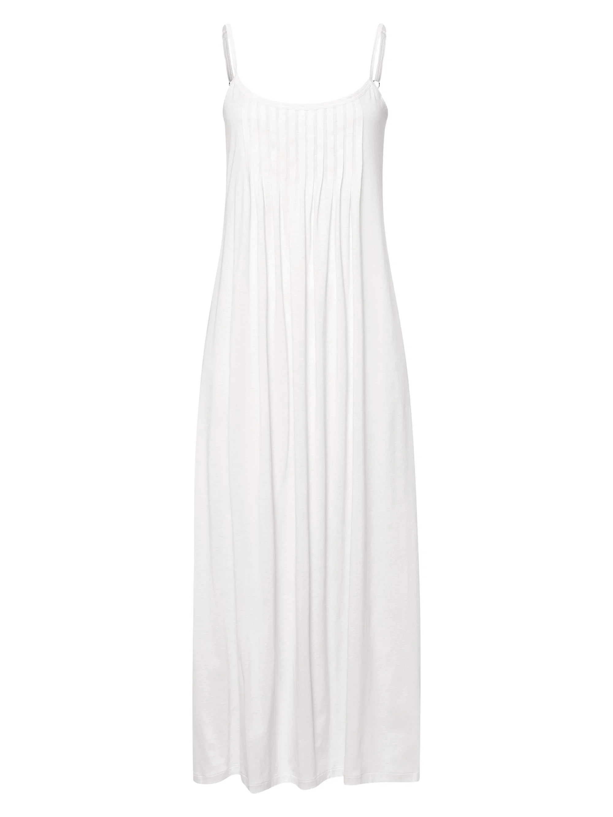Women's Juliet Pleated Cotton Long Chemise - White - 1