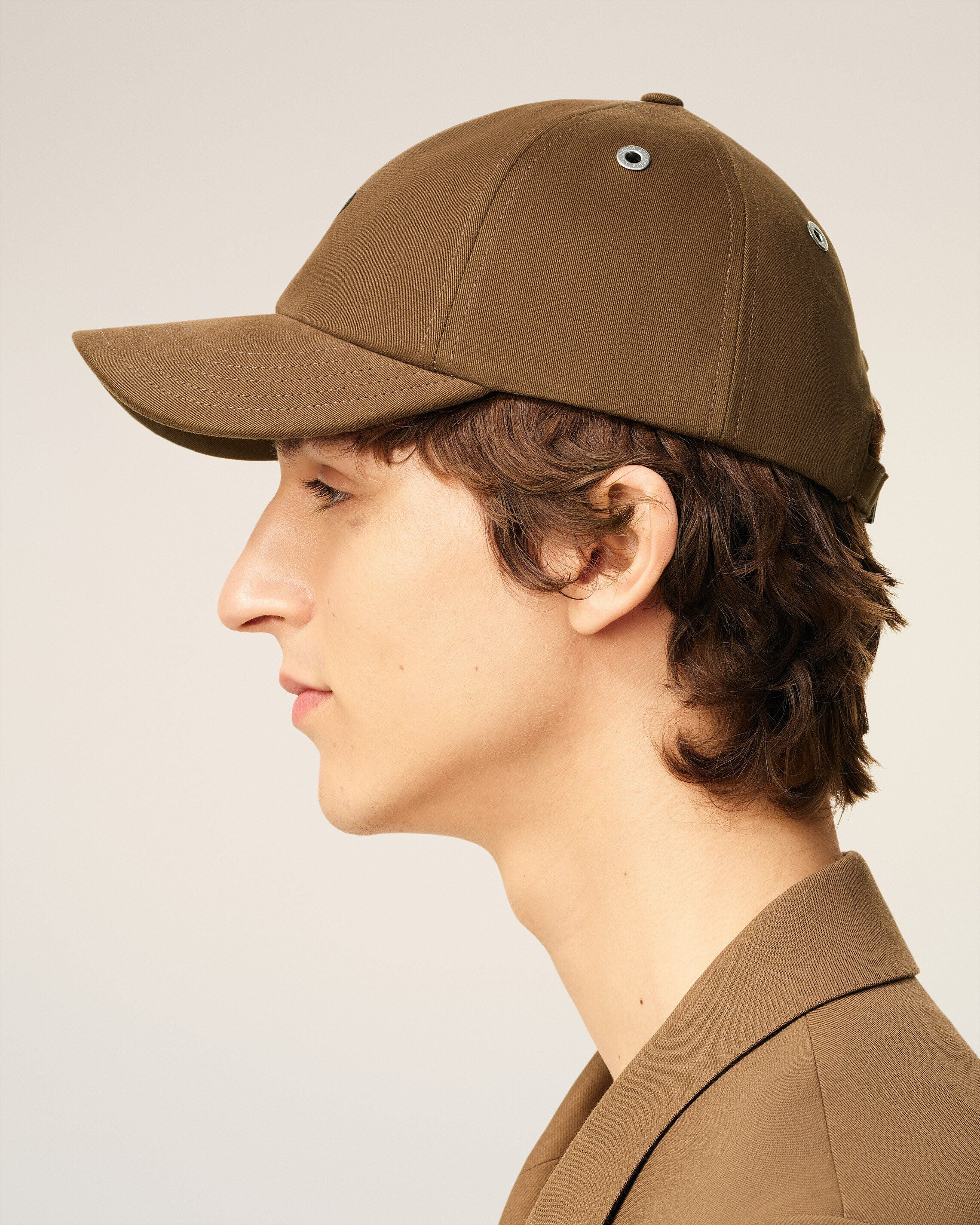 BROWN COTTON AMI DE COEUR EMBROIDERY CAP - 5