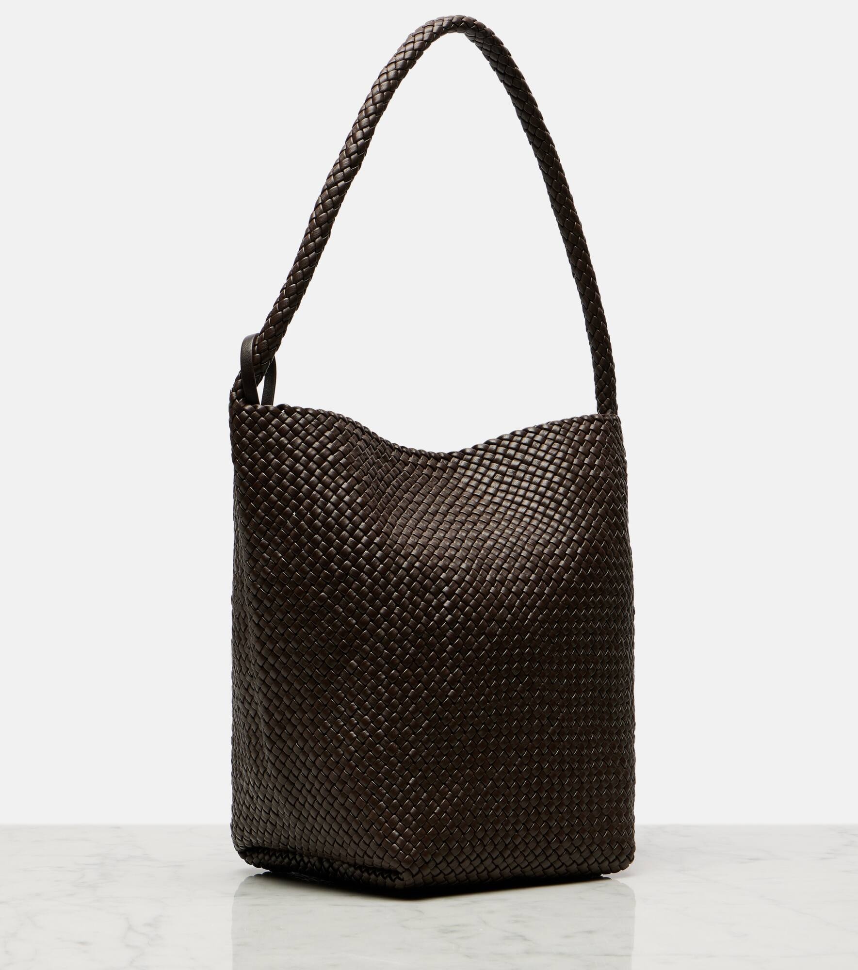N/S Park Medium woven leather shopper - 4