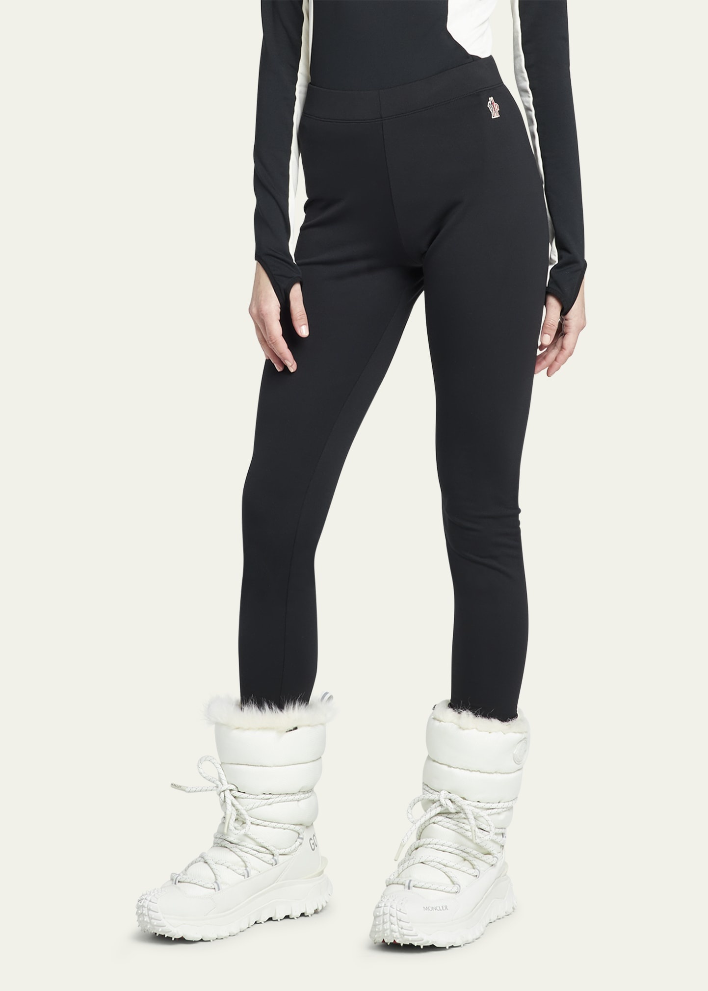 Fitted Leggings with Logo Detail - 4
