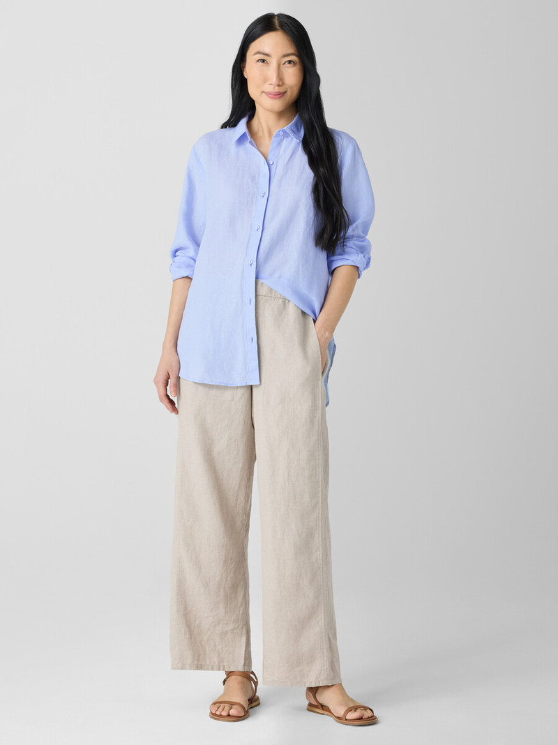 EILEEN FISHER Organic Linen Wide-Leg Trouser Pant outlook