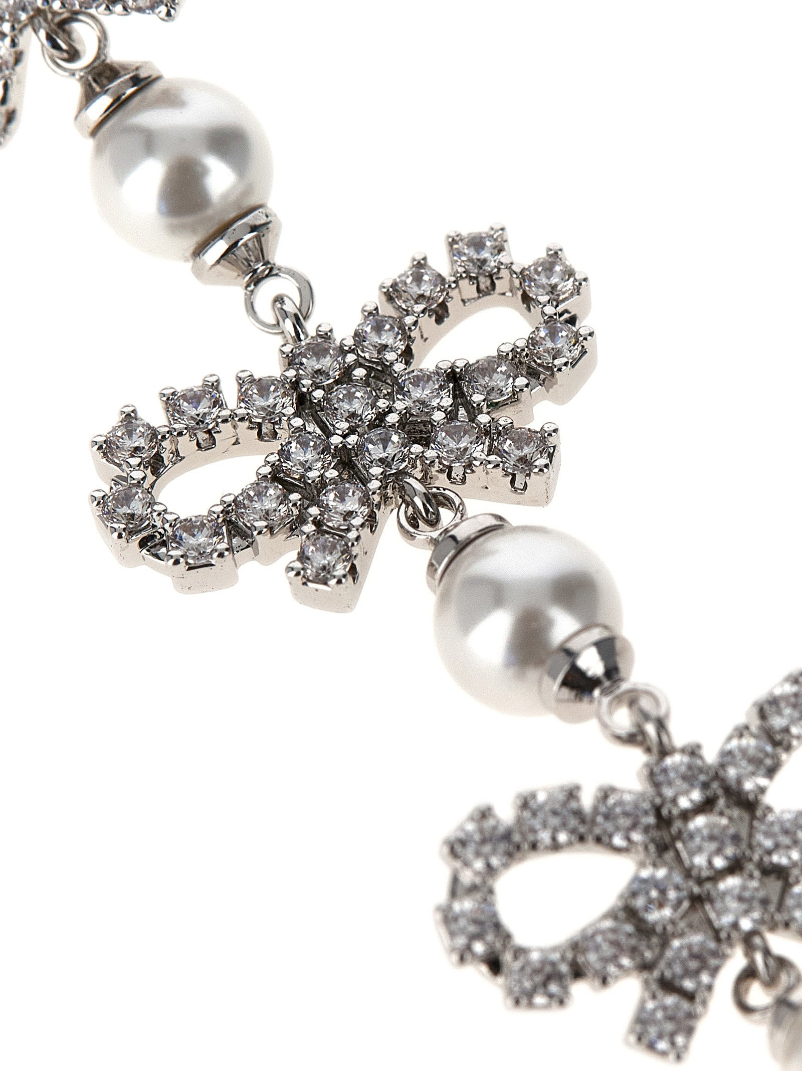 Self Portrait Women 'Micro Bow Pearl Tiered' Earrings - 3