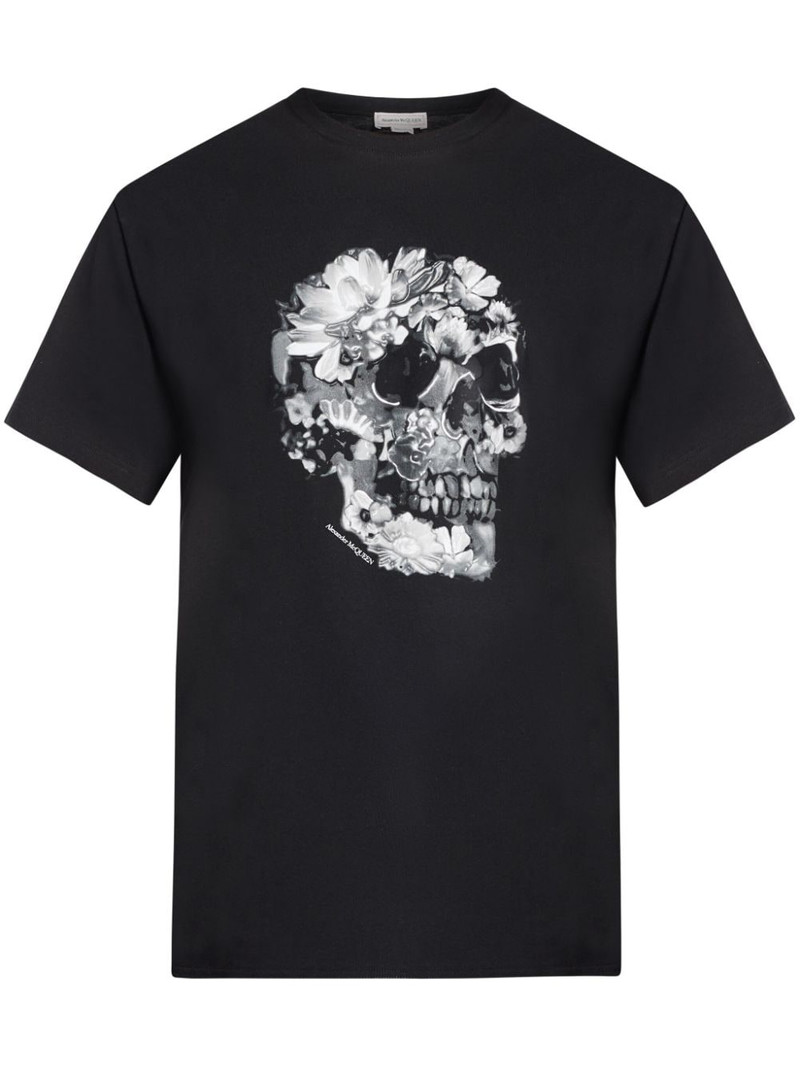 Wax Flower Skull-print T-shirt 1