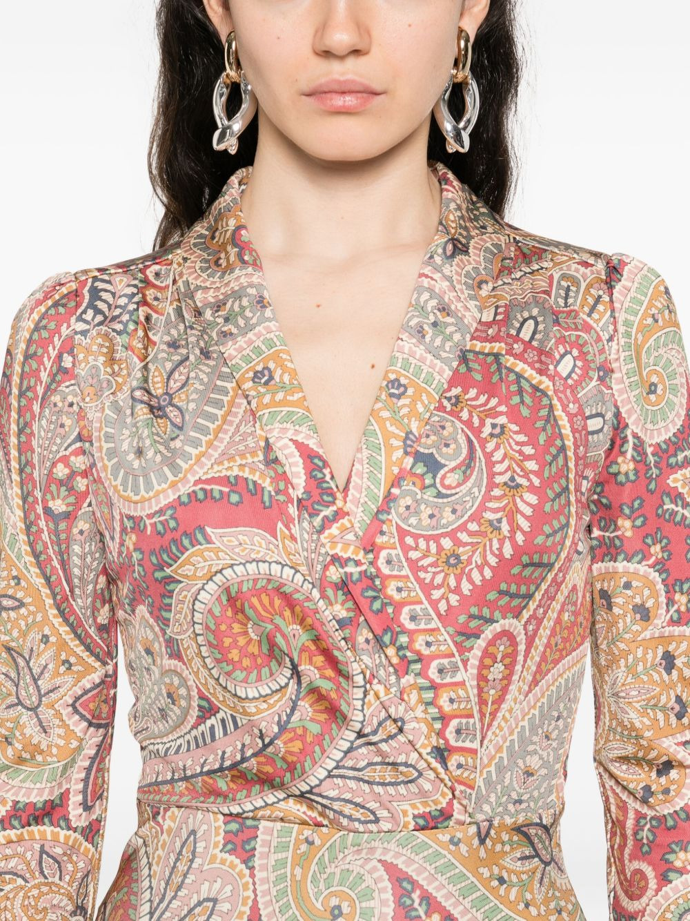 paisley wrap dress - 5