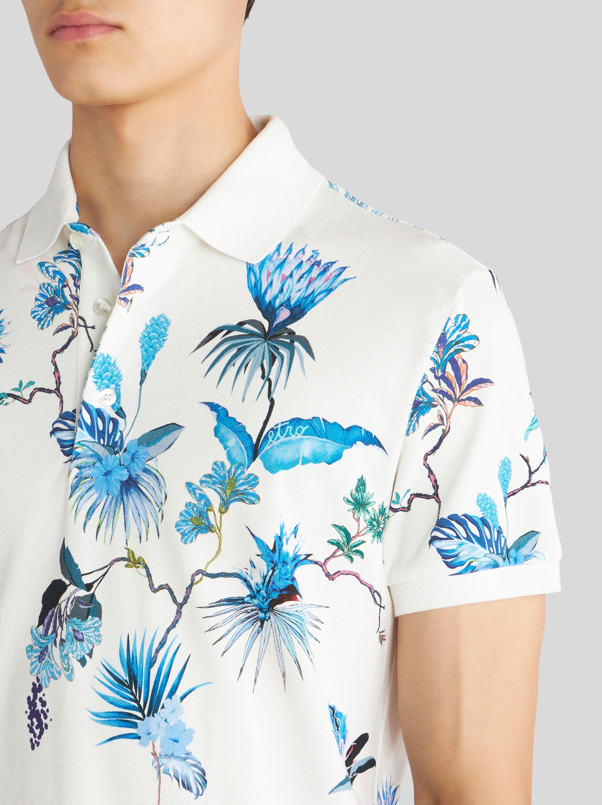 FLORAL JERSEY POLO SHIRT - 3