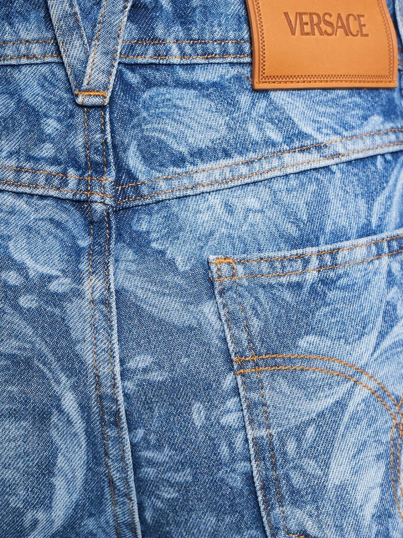 Barocco denim straight jeans - 4