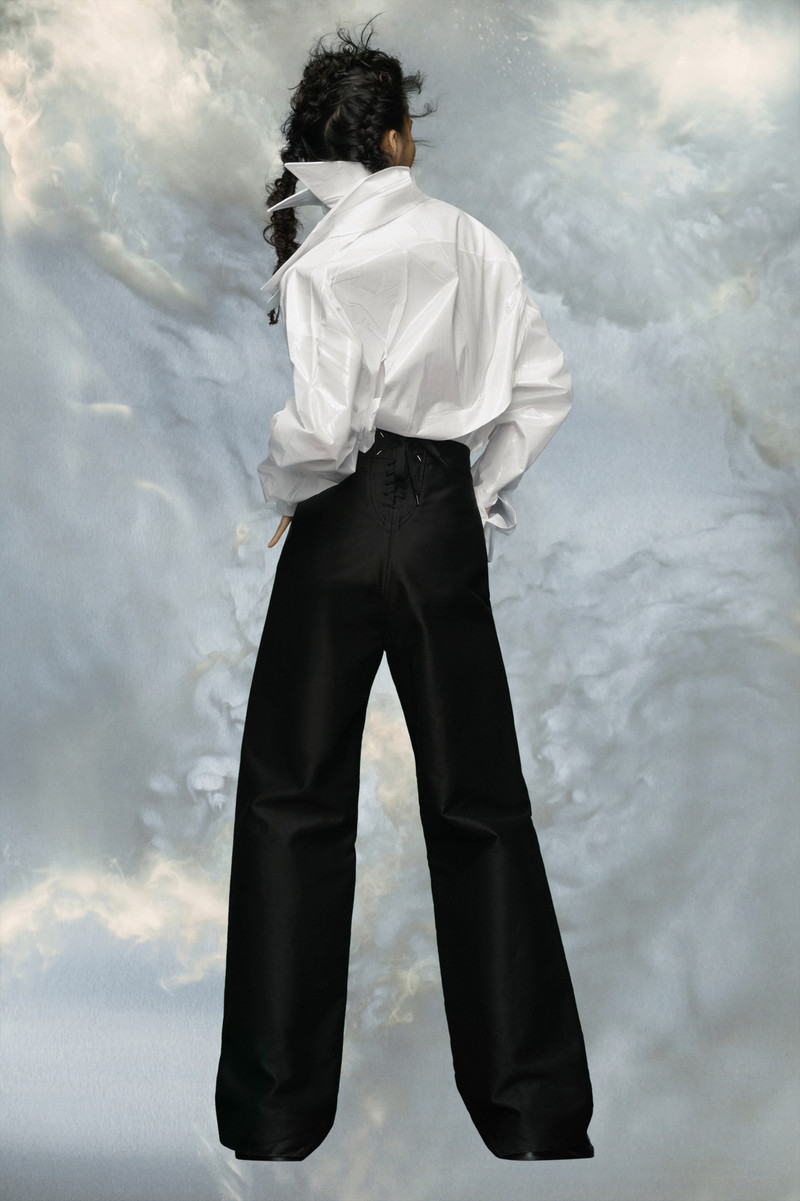 Satin cotton trousers 4