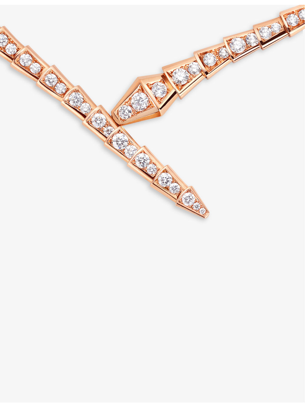 Serpenti Viper 18ct rose-gold and 5.26ct diamond necklace - 3