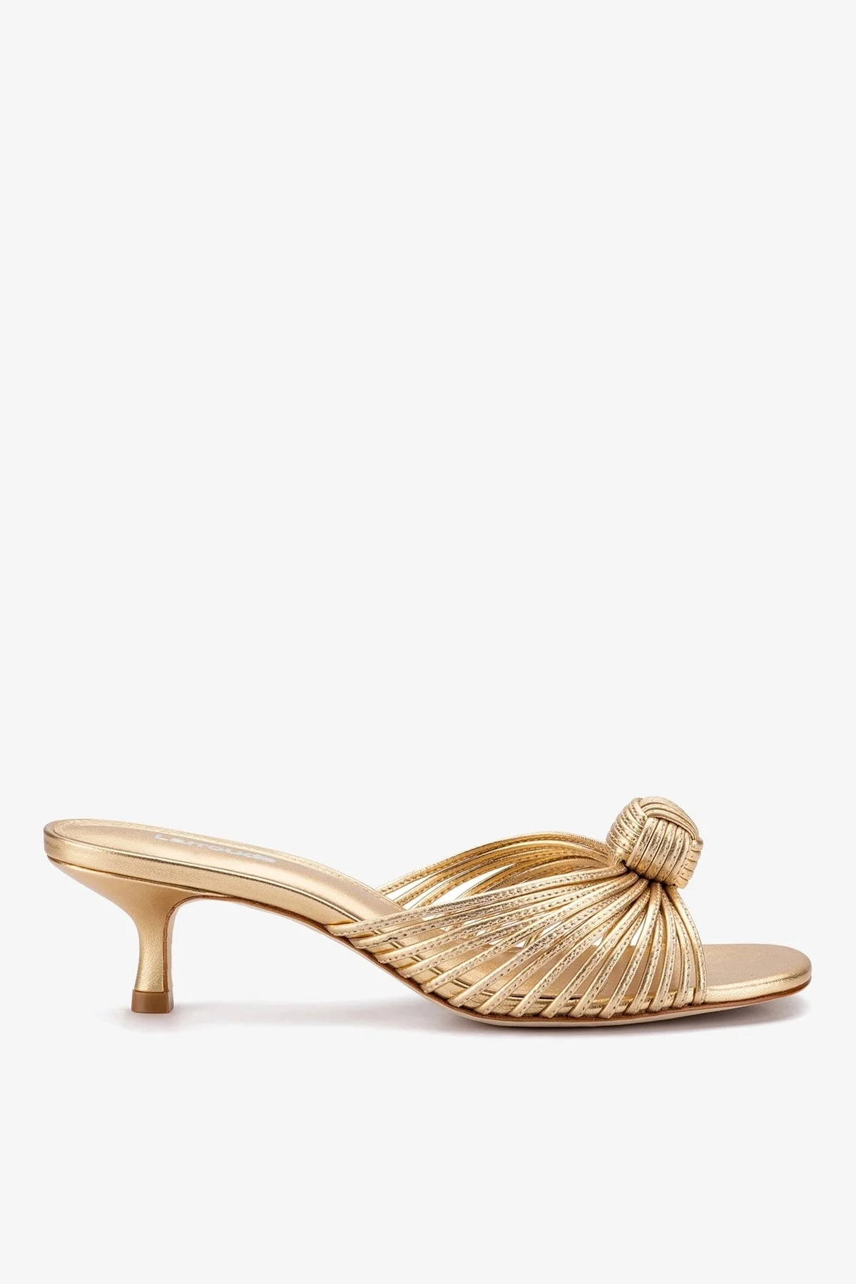 Valerie Mule In Gold Metallic Leather - 1