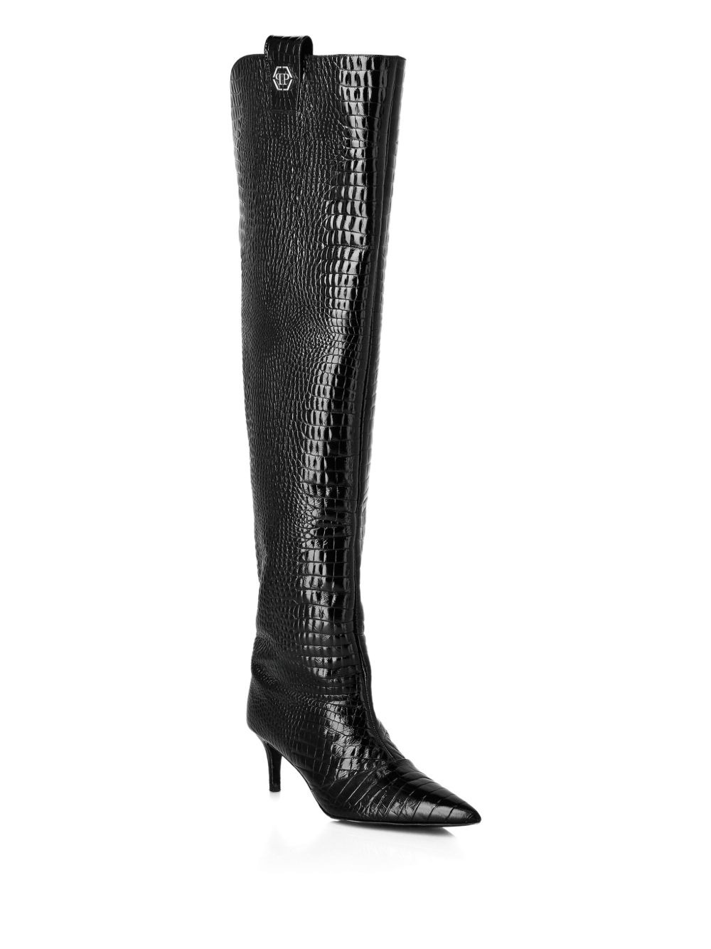 leather stiletto-heel over-the-knee boots - 2