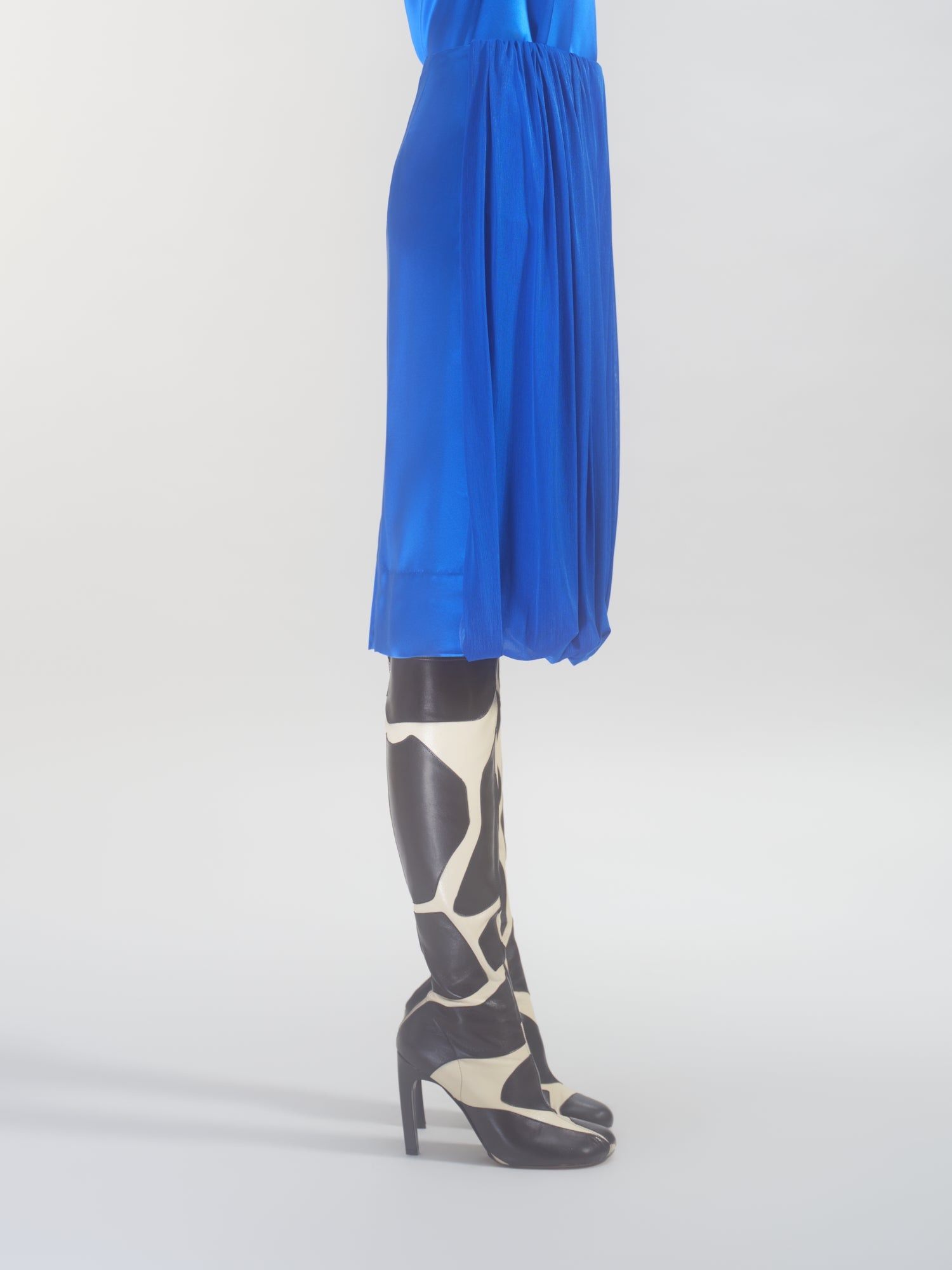 GATHERED SILK SKIRT - 3
