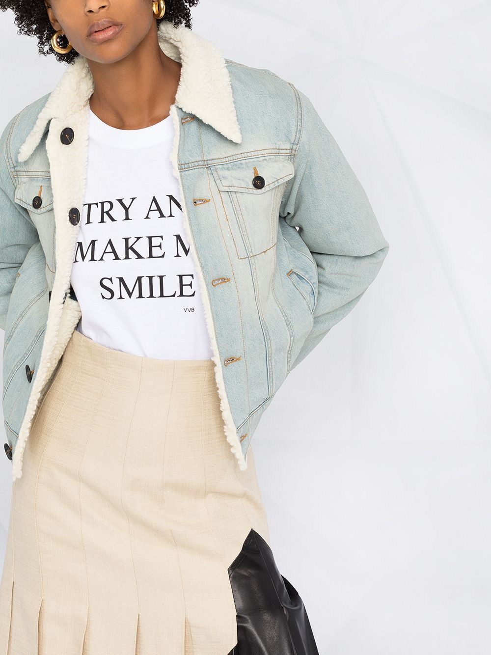 'try and make me smile' slogan t-shirt - 5