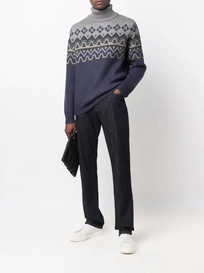 Canali fair aisle intarsia knit jumper outlook