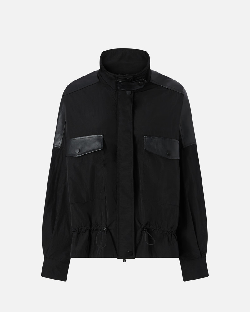 BLACK JACKET WITH ADJUSTABLE DRAWSTRING 1