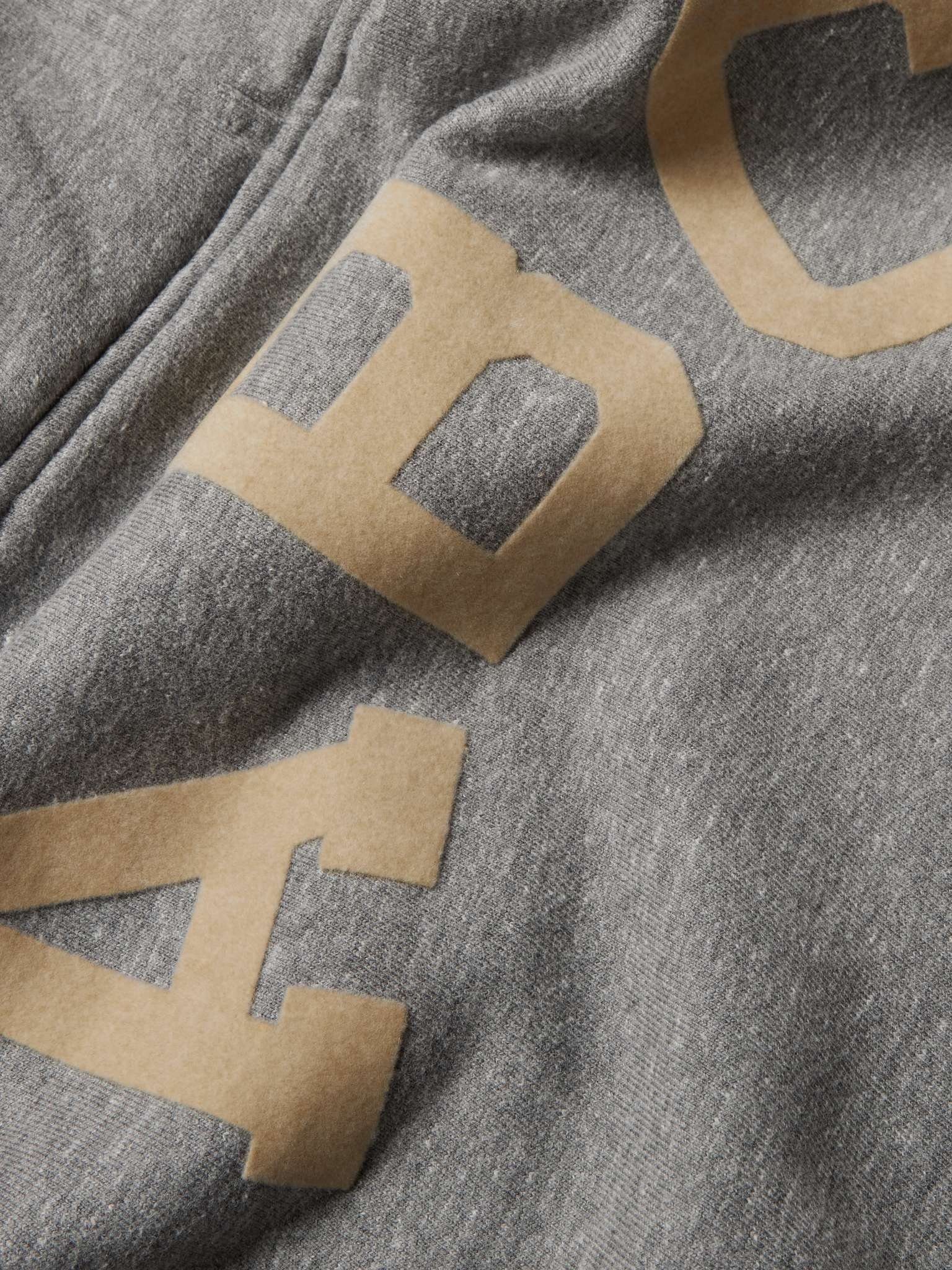 Logo-Flocked Cotton-Blend Jersey Half-Zip Sweatshirt - 3