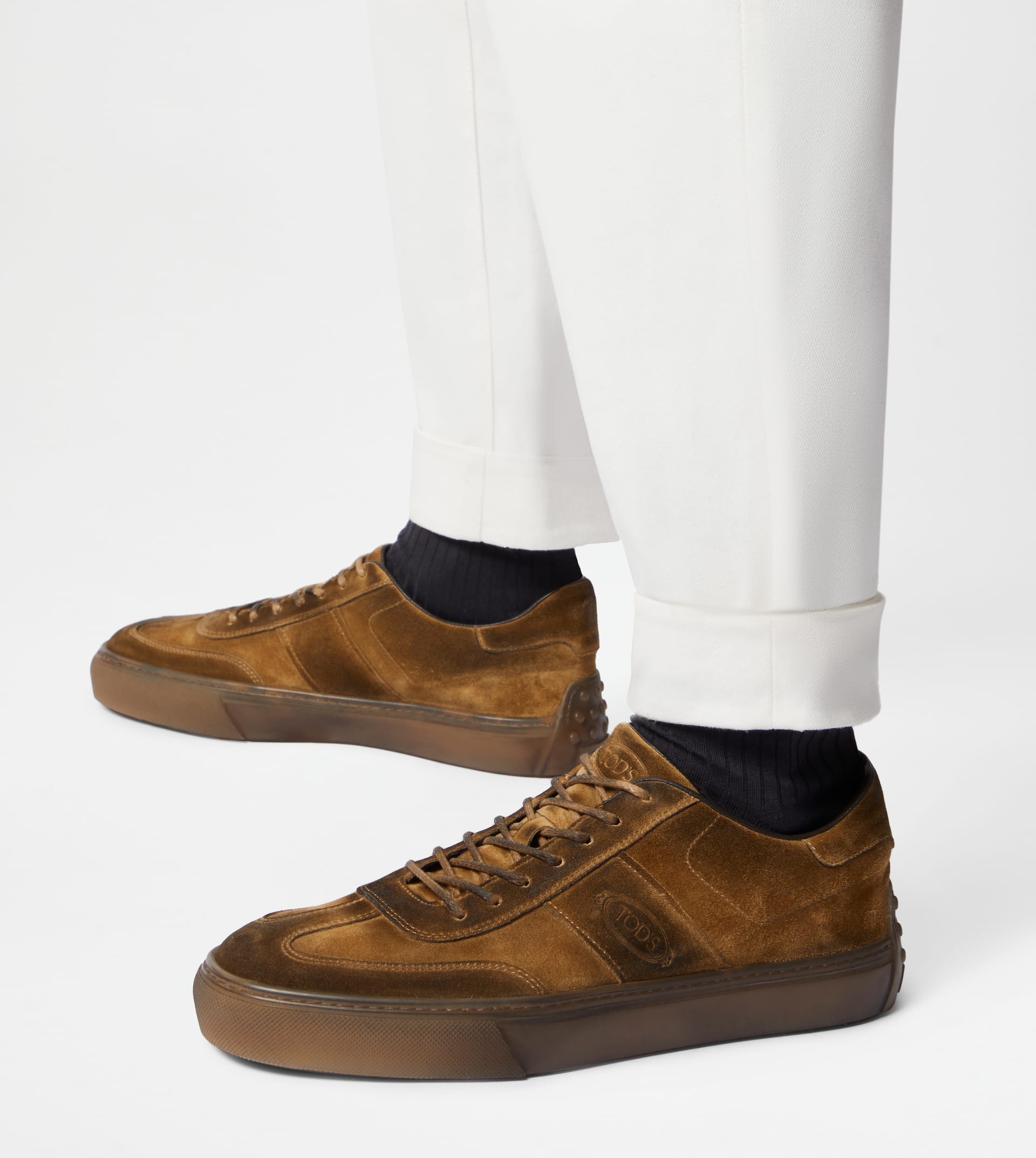 SNEAKERS IN LEATHER - BROWN - 2