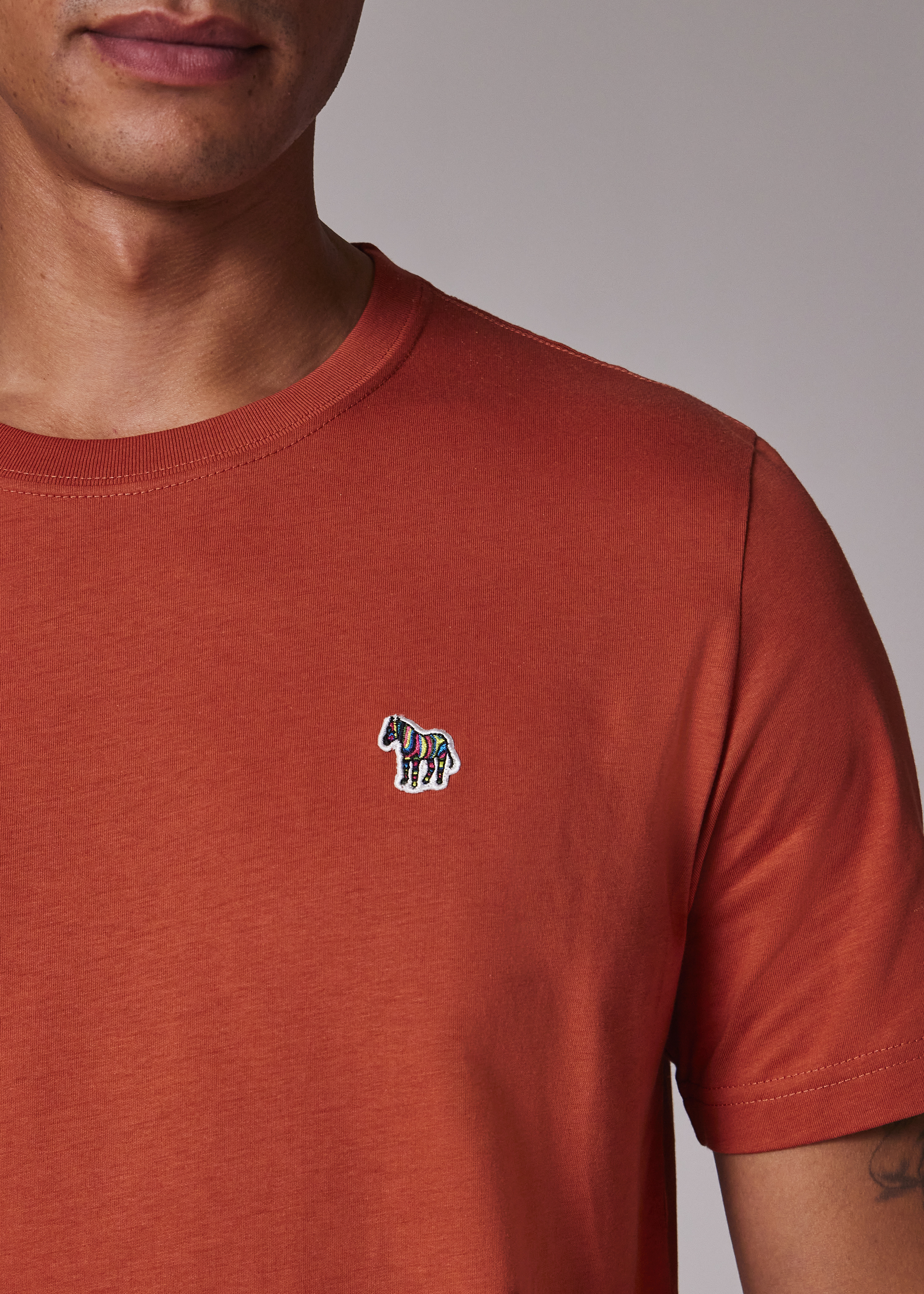 Rust Organic Cotton Zebra Logo T-Shirt - 4