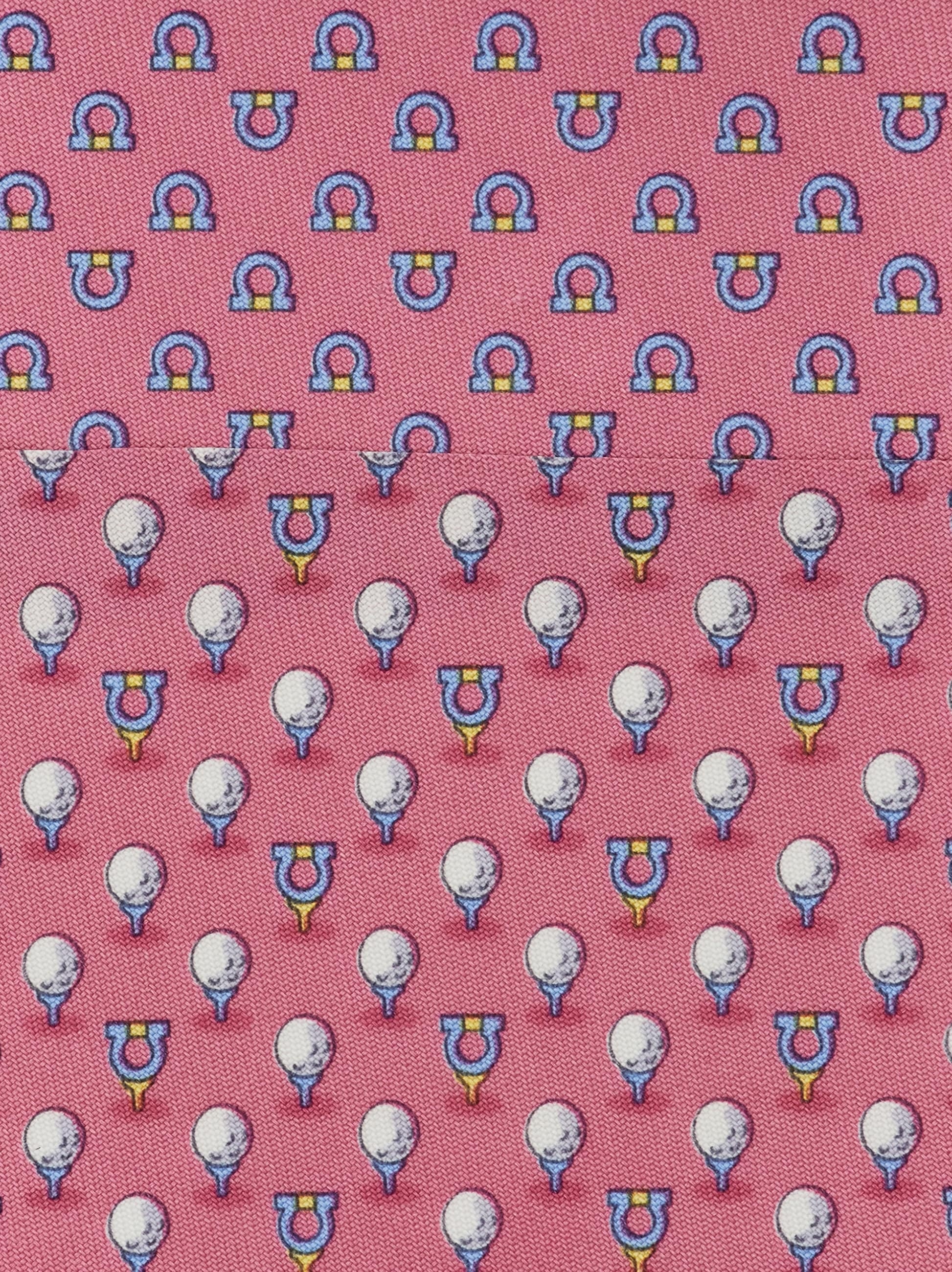 Silk tie with golf and Gancini - 2