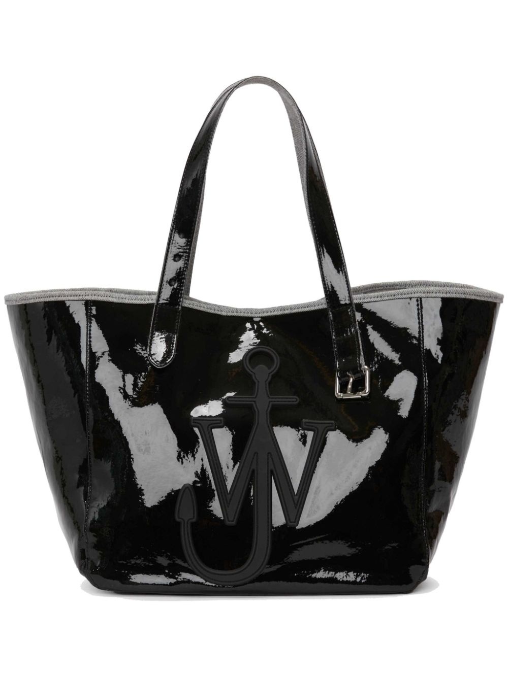 Belt coated-finish denim tote bag - 1