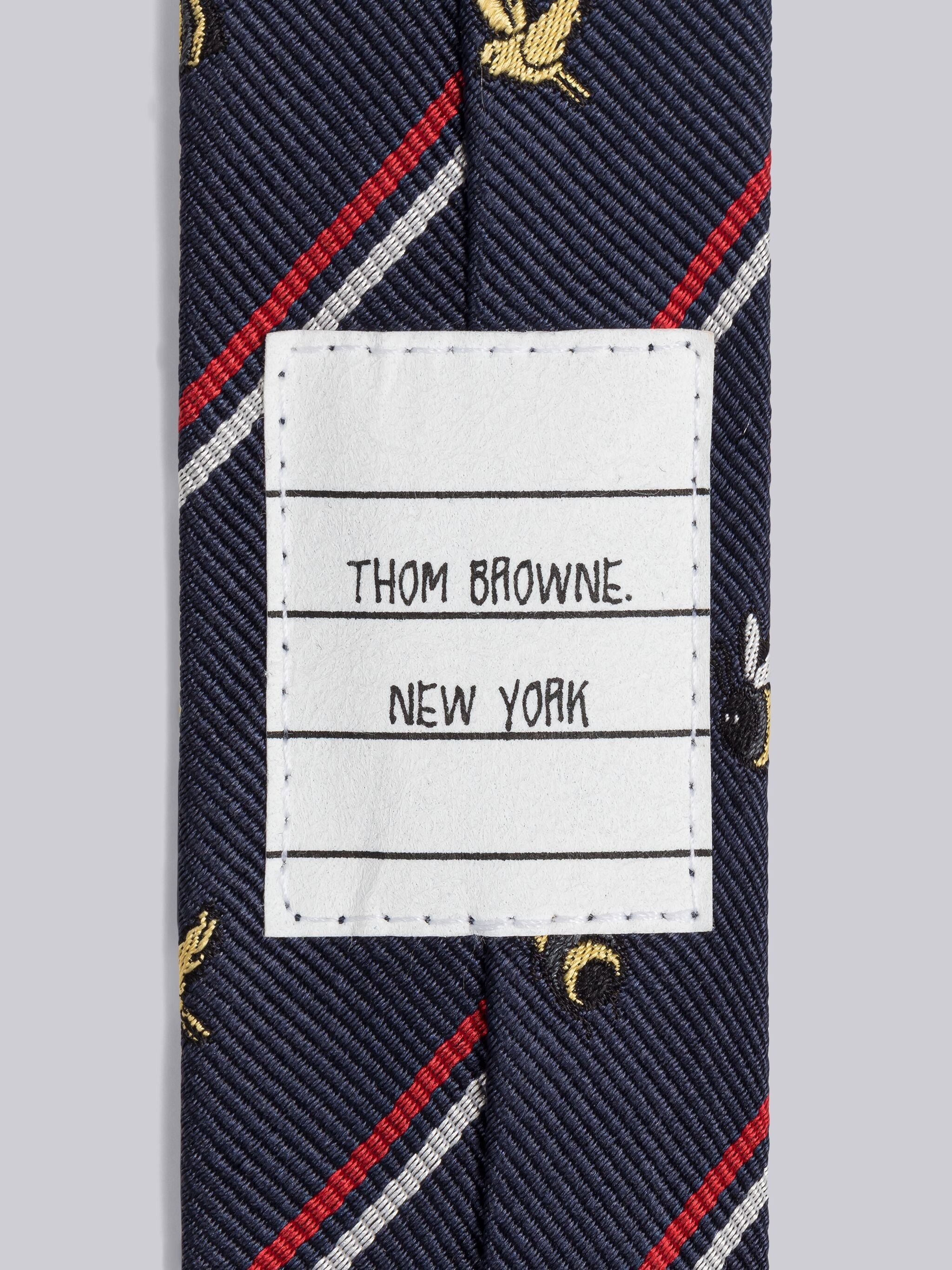 SHADOW STRIPE BIRDS AND BEES JACQUARD CLASSIC TIE - 2