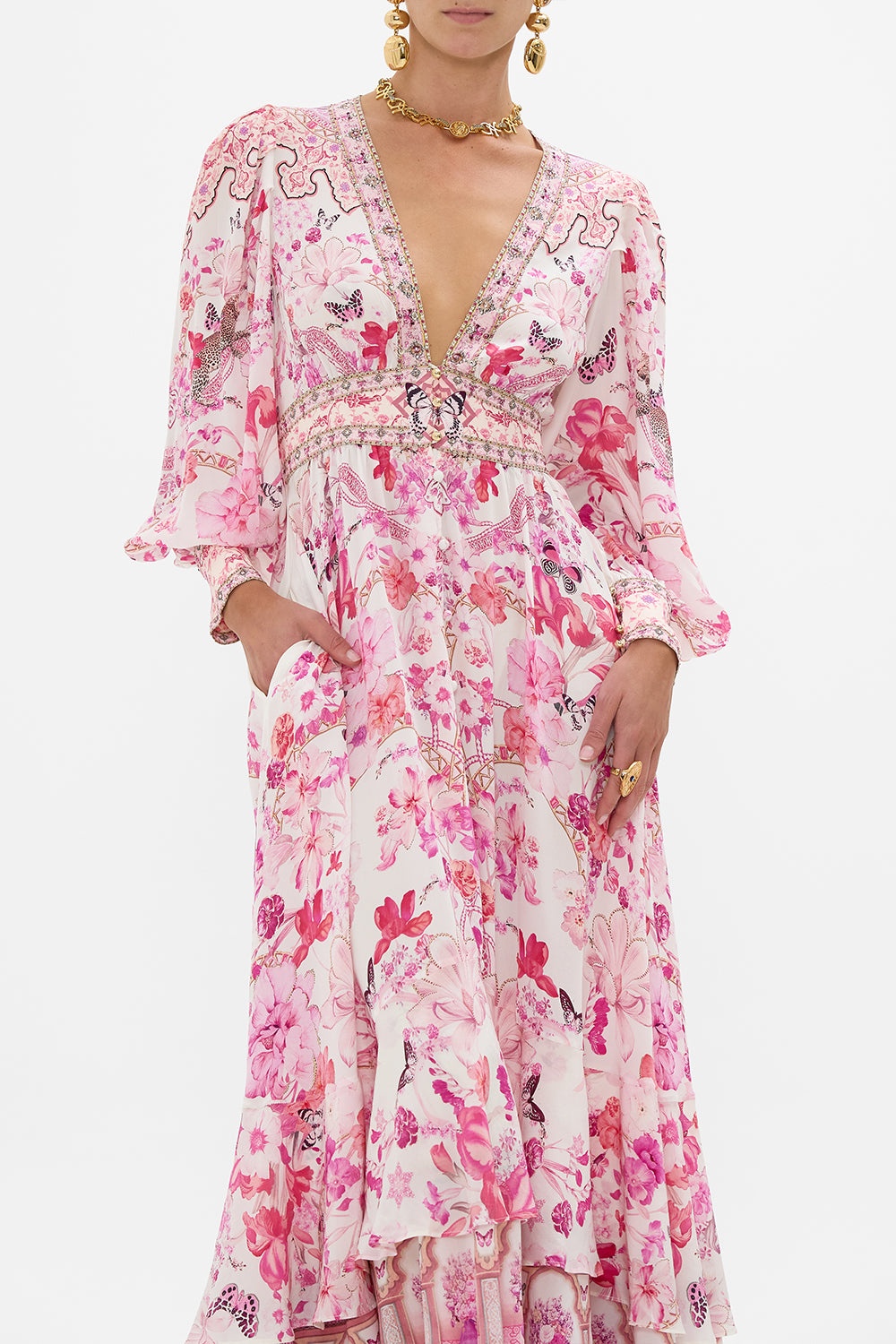 LONG BUTTON FRONT DRESS - 5