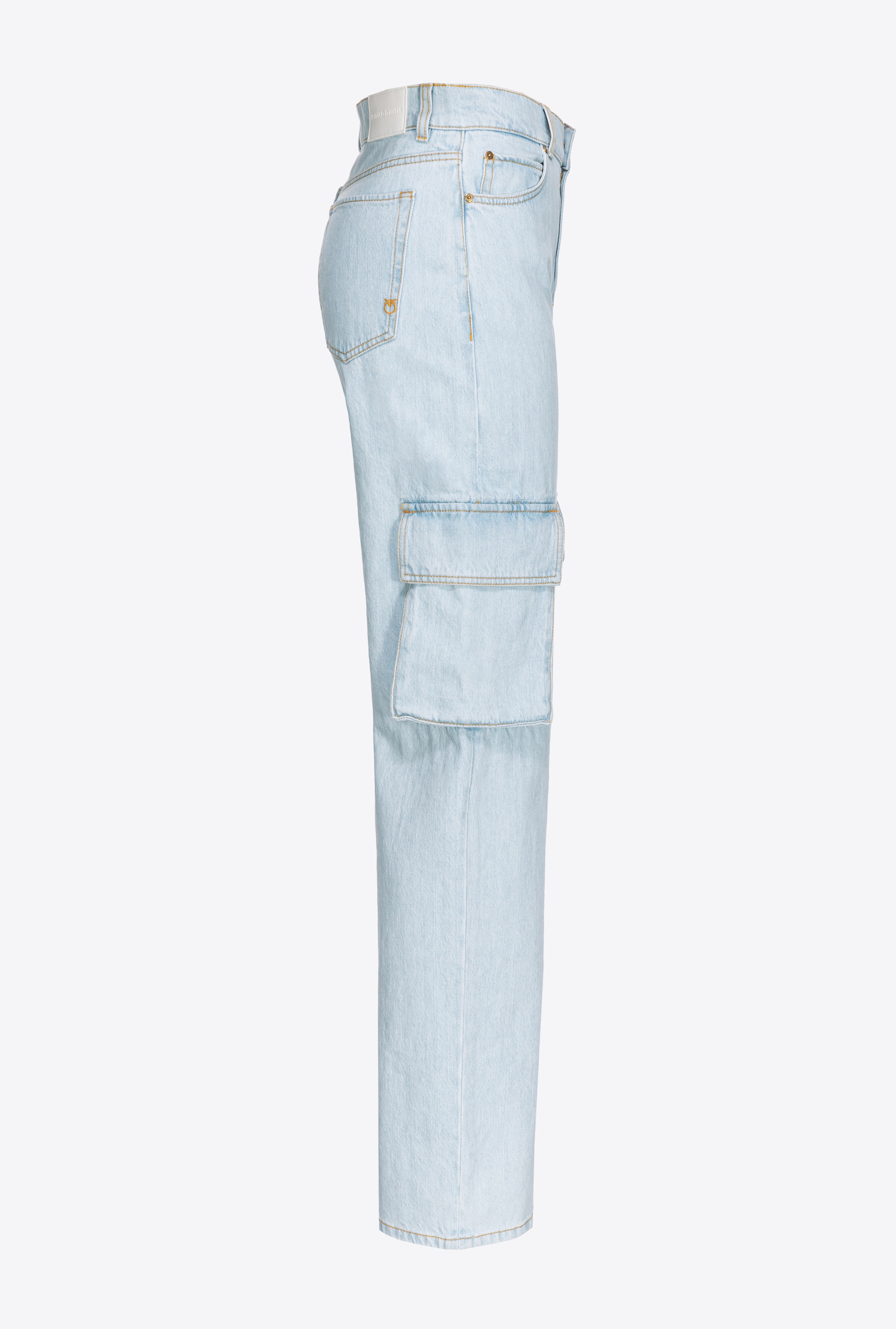 BABY BLUE DENIM CARGO JEANS - 3