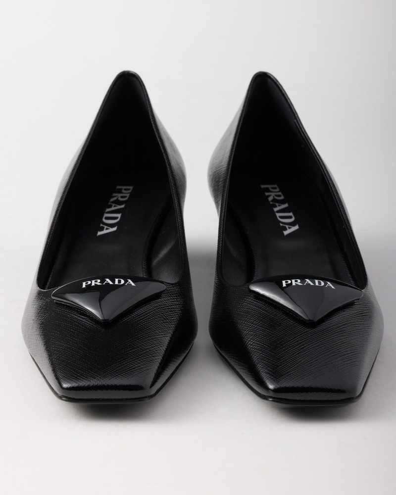 Patent Saffiano leather pumps 7