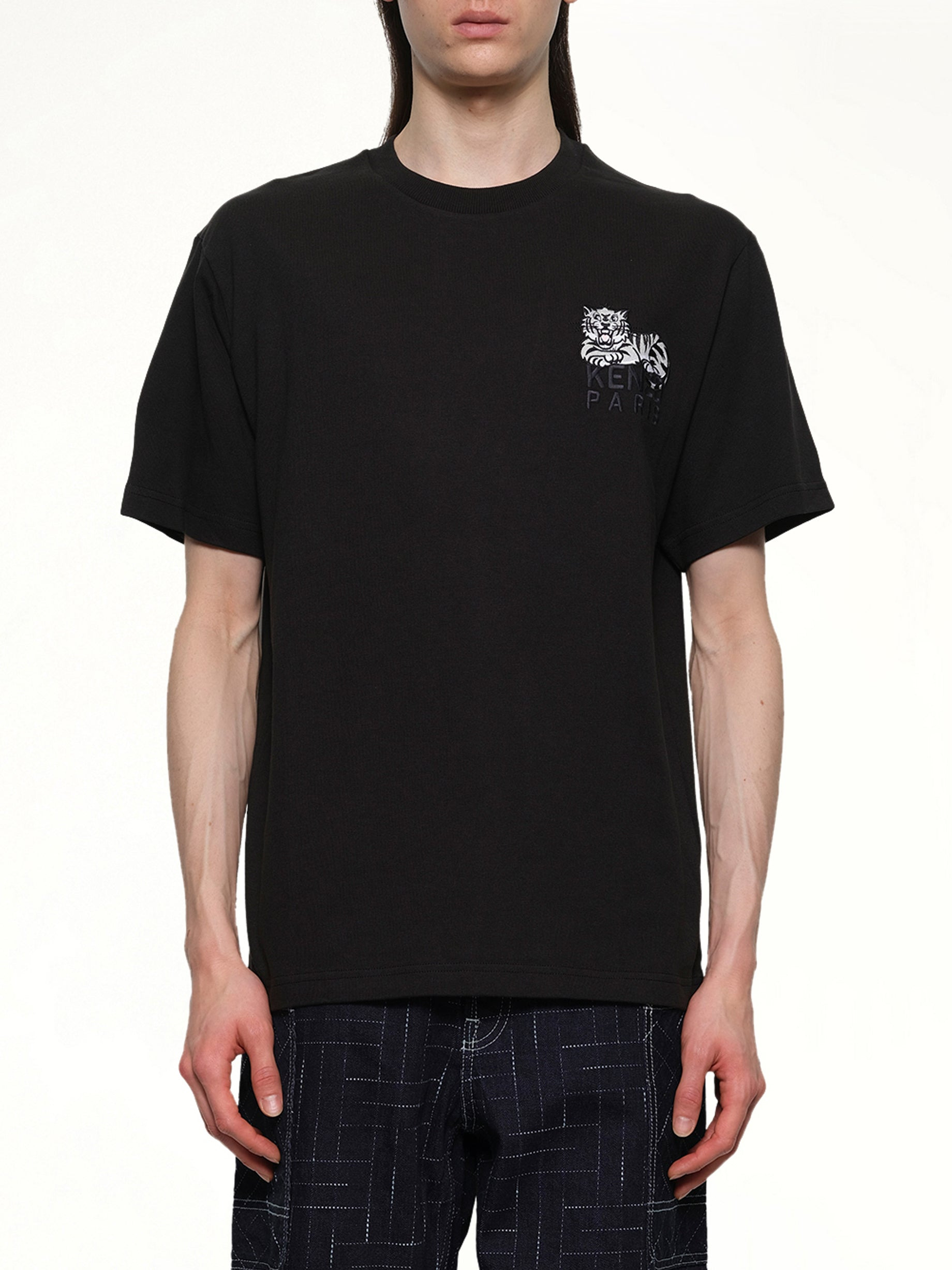 Gots Kenzo Happy Tiger Embroidered Classic T-Shirt in Black - 1