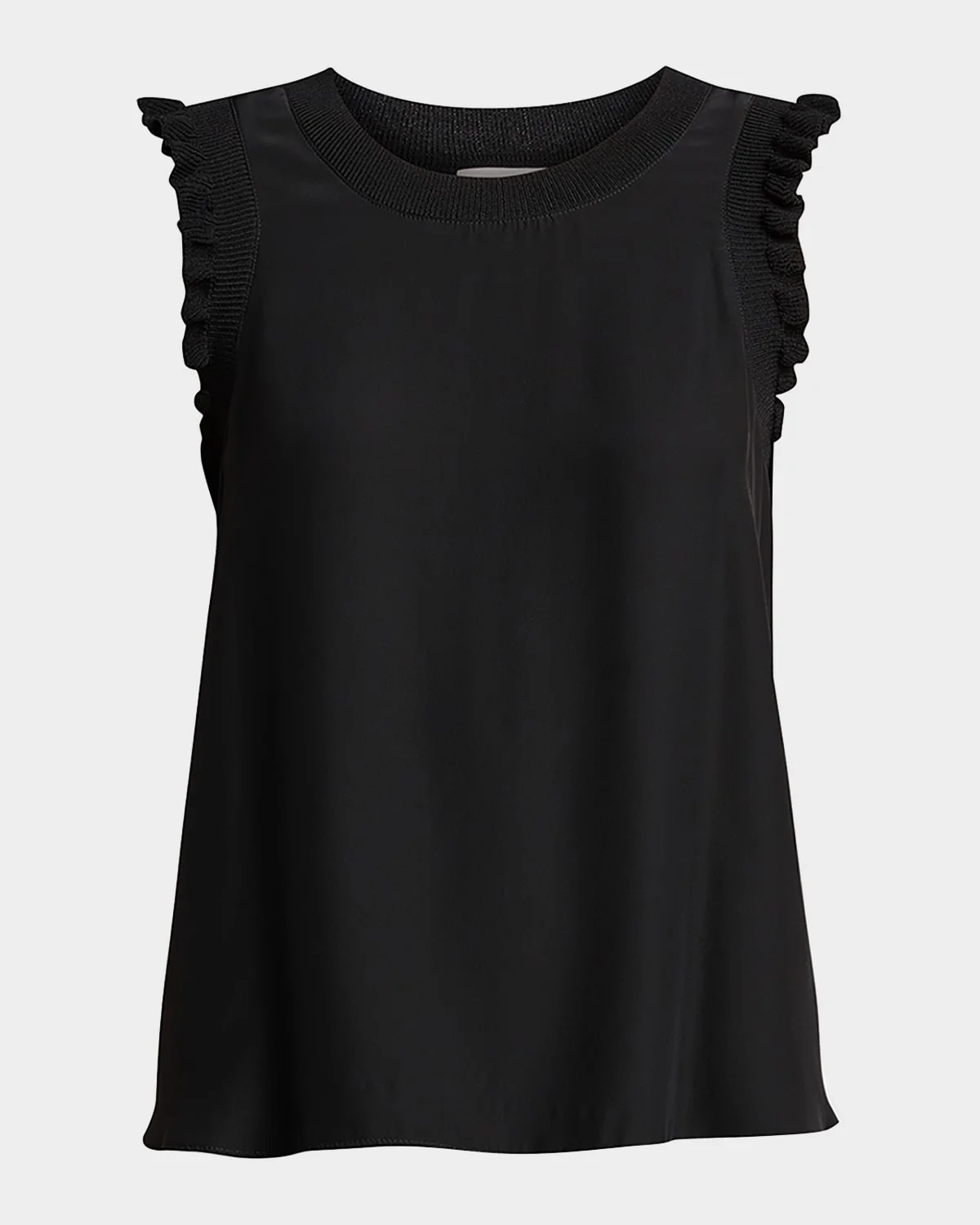 Tous Les Jours Lenore Crewneck Sleeveless Silk Top - 1