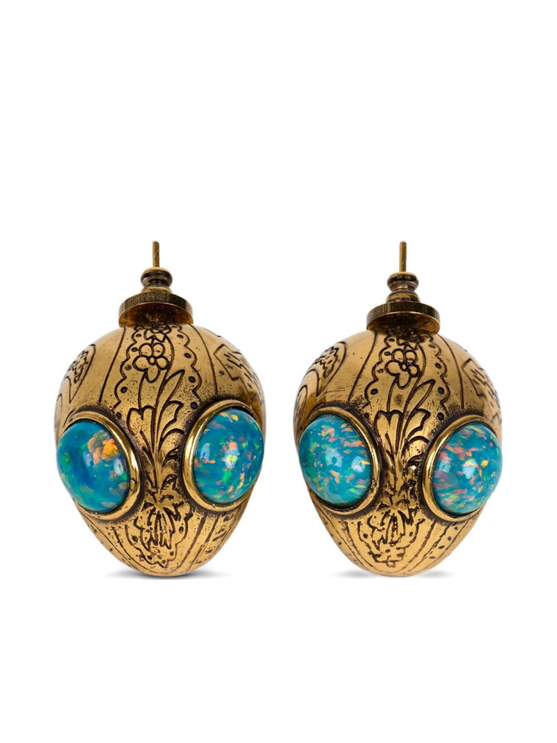 floral-etched opal earrings 1