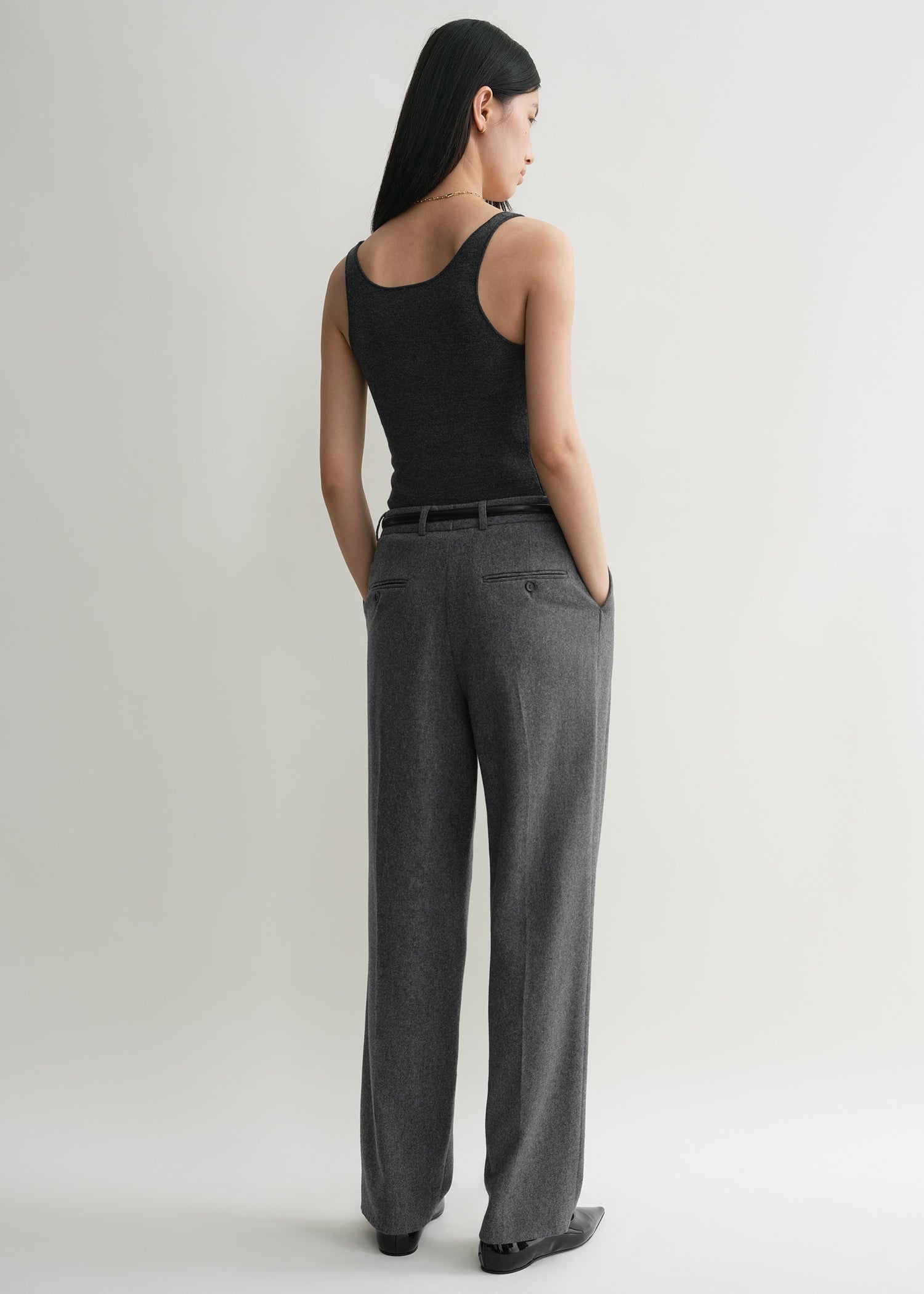 Compact knit tank grey melange - 4