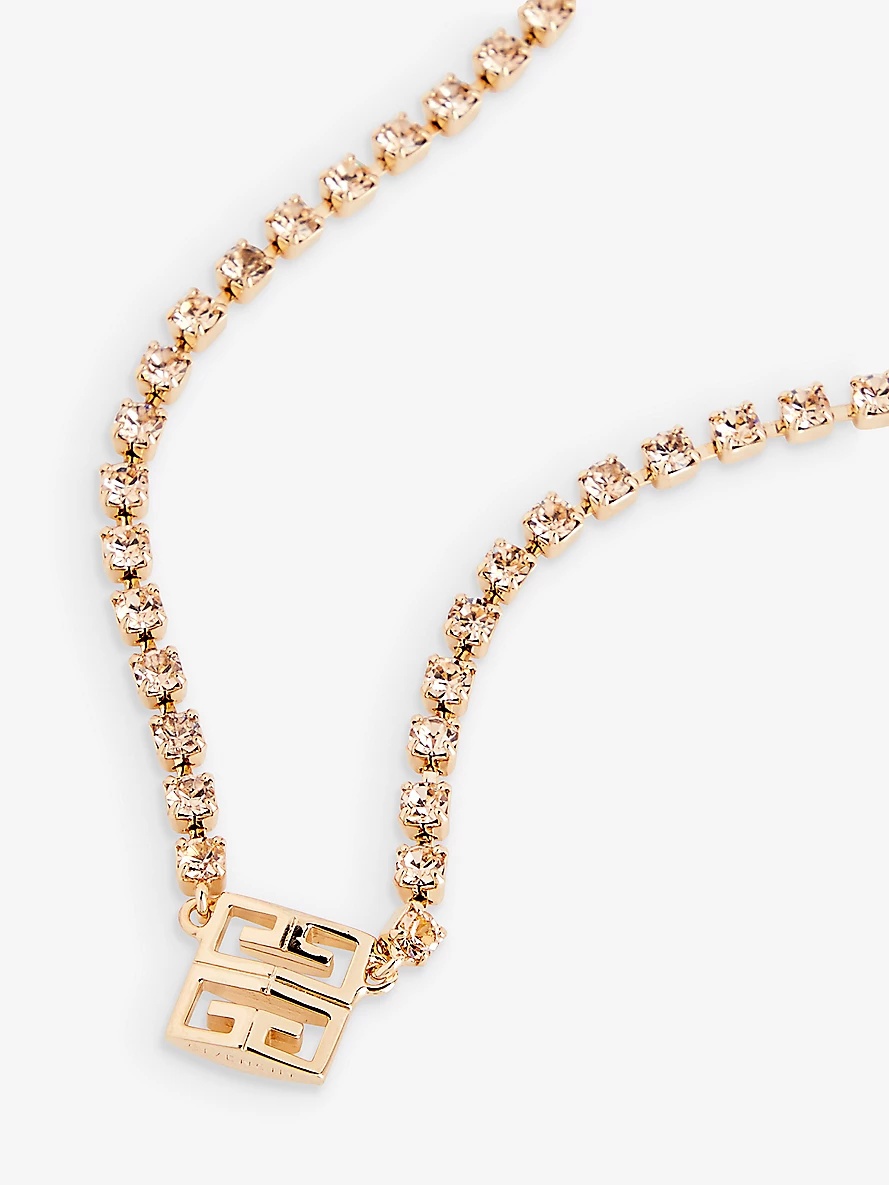 Brand-emblem brass necklace - 3