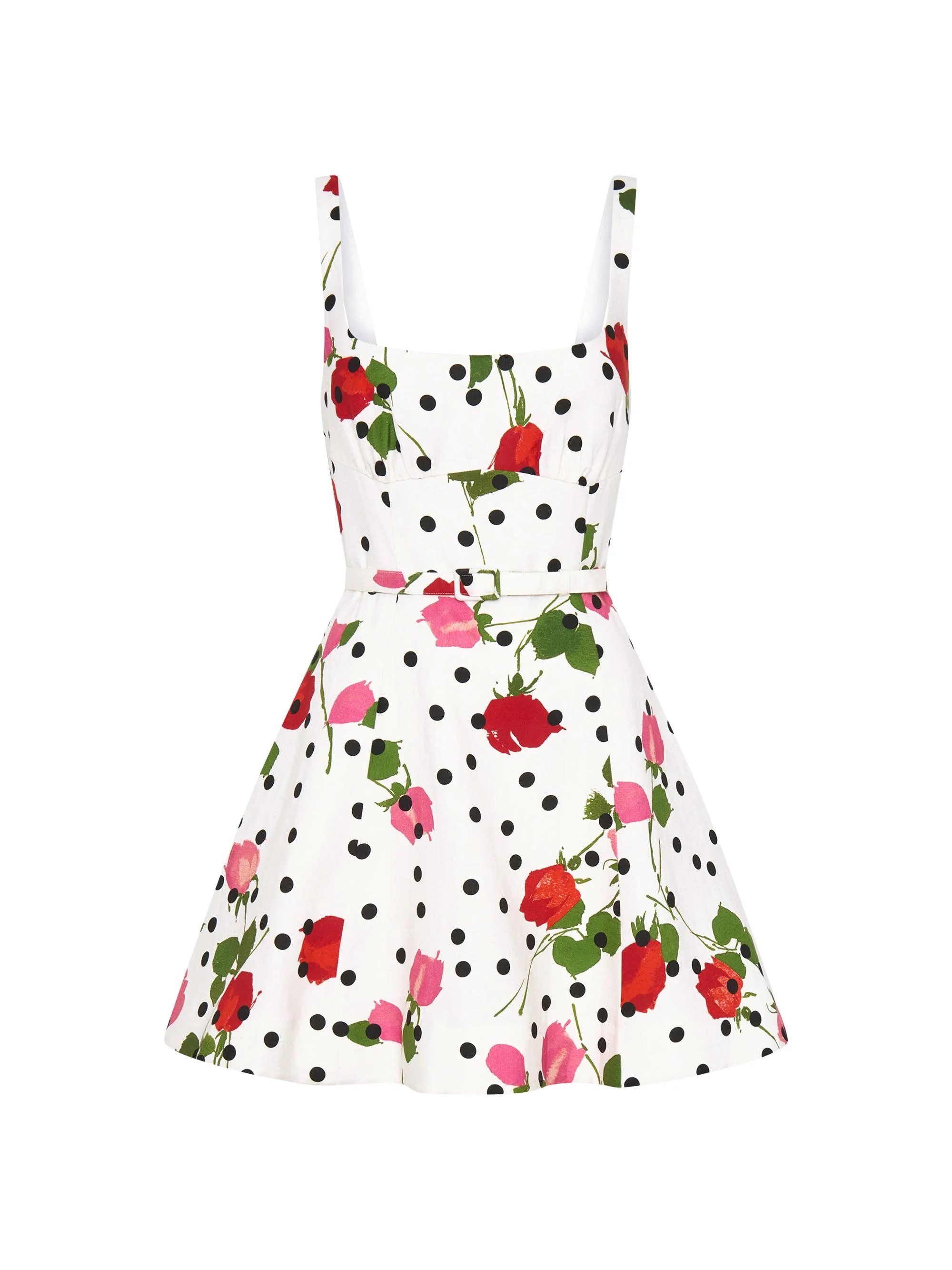 Women's Eleni Sleeveless Panelled Minidress - Polka Dot Rose - 1