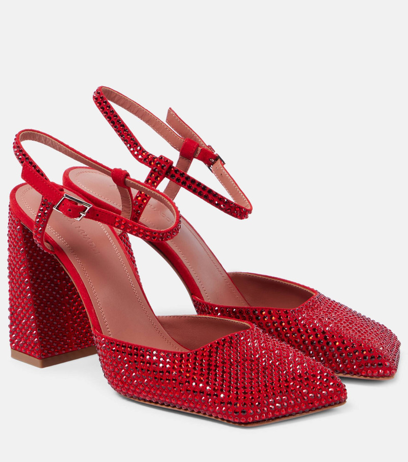 Charlotte Crystal 95 suede pumps 1