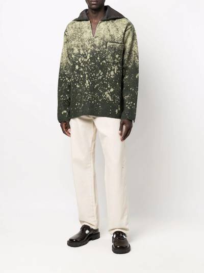 Maison Margiela paint splatter-print pullover jumper outlook