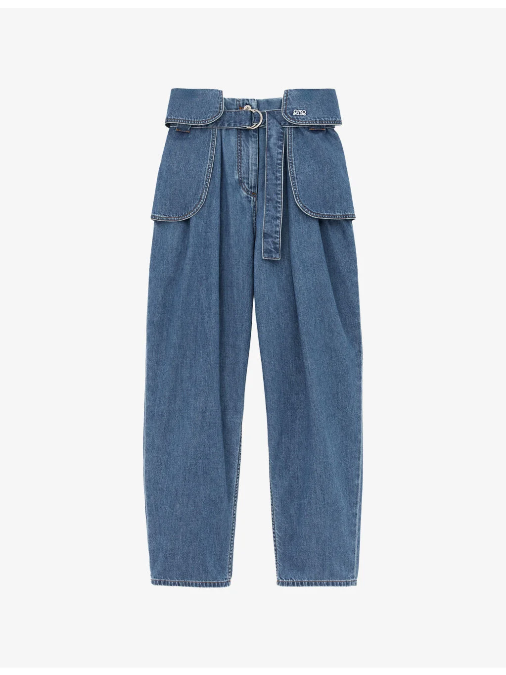 Side-Flap Balloon-Leg High-Rise Jeans - 1