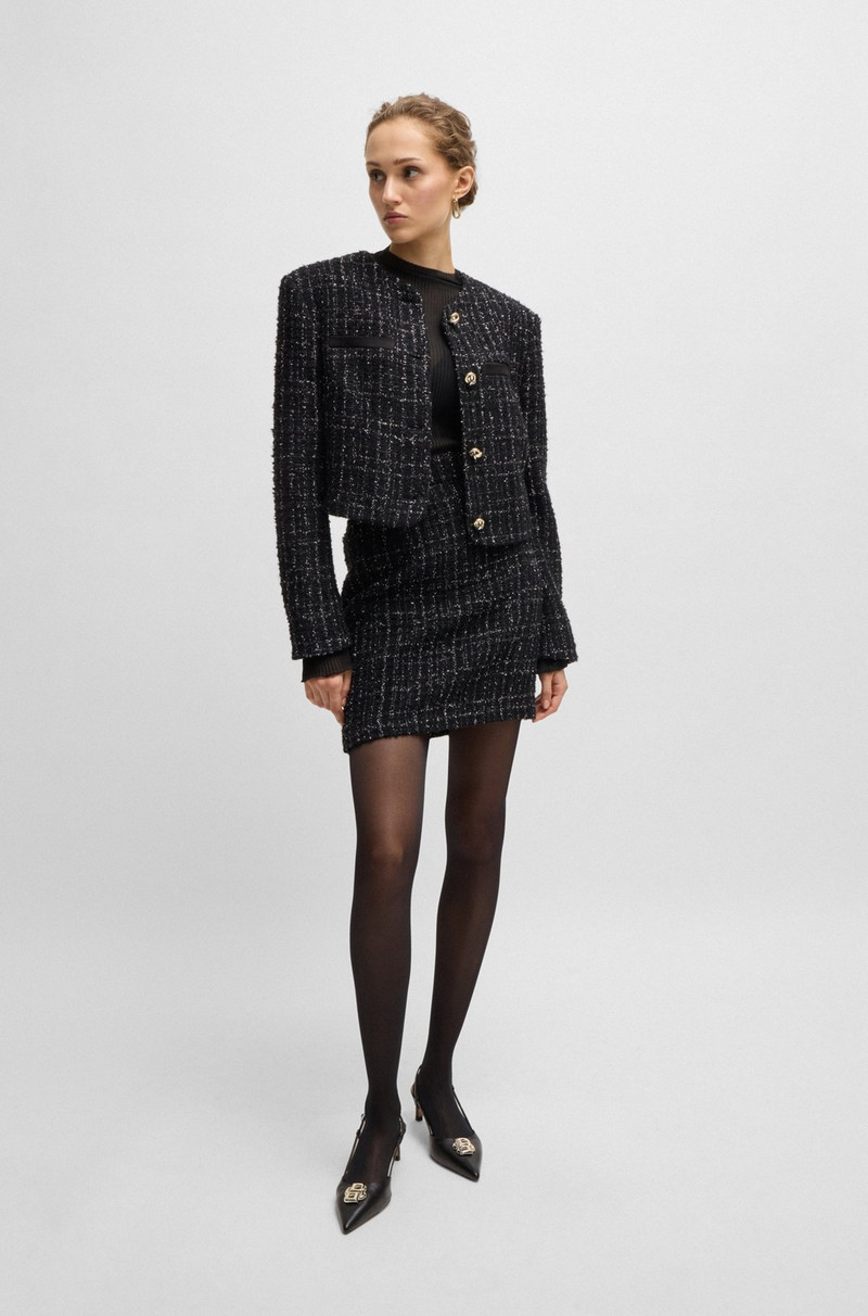 BOSS SLIM-FIT TOP IN PRINTED PLISSÉ TULLE outlook