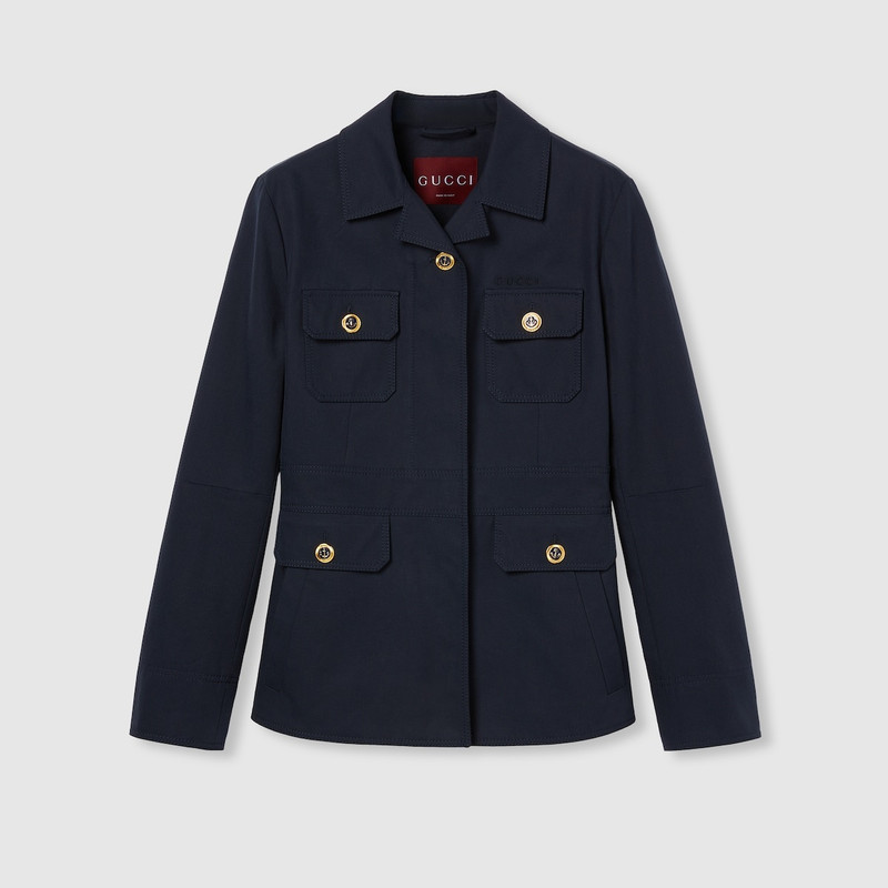 GUCCI Cotton canvas jacket with embroidery outlook