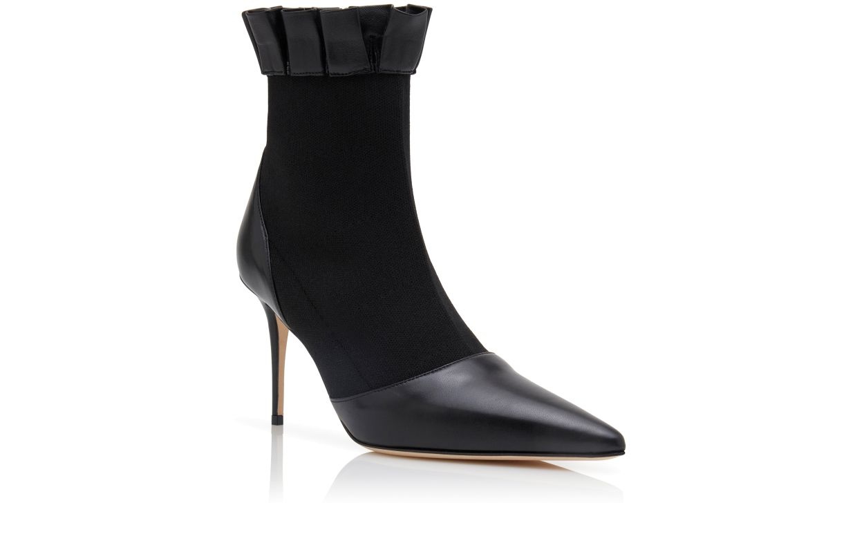 Black Nappa Leather Ankle Boots - 3