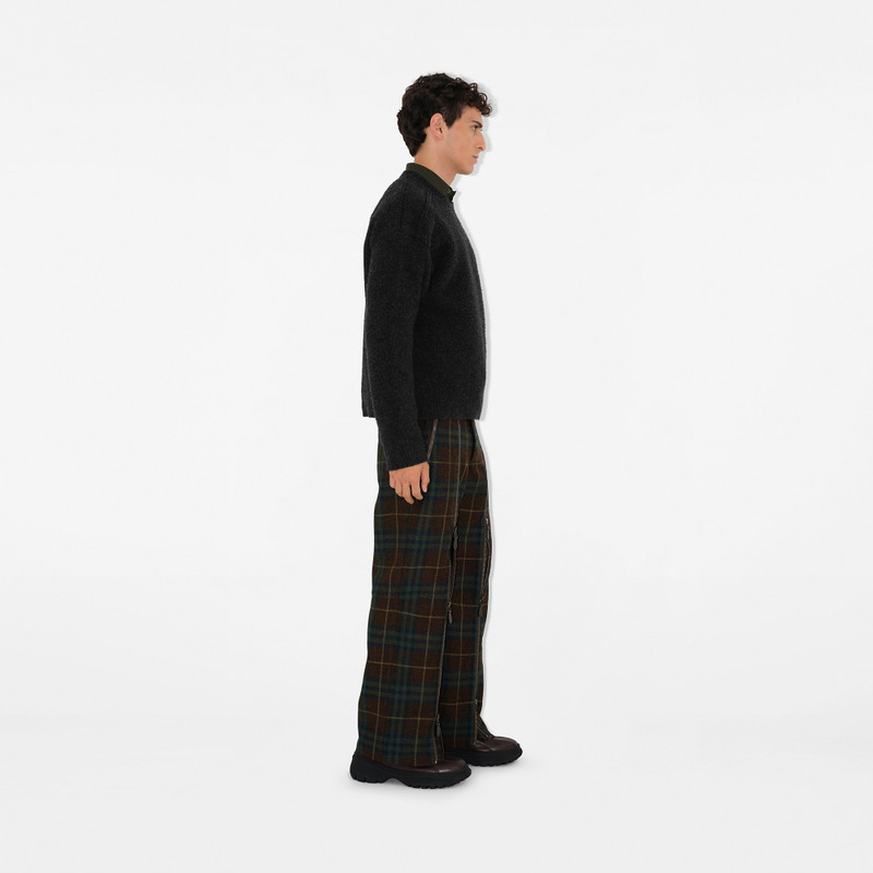 Check Wool Zip Trousers 3